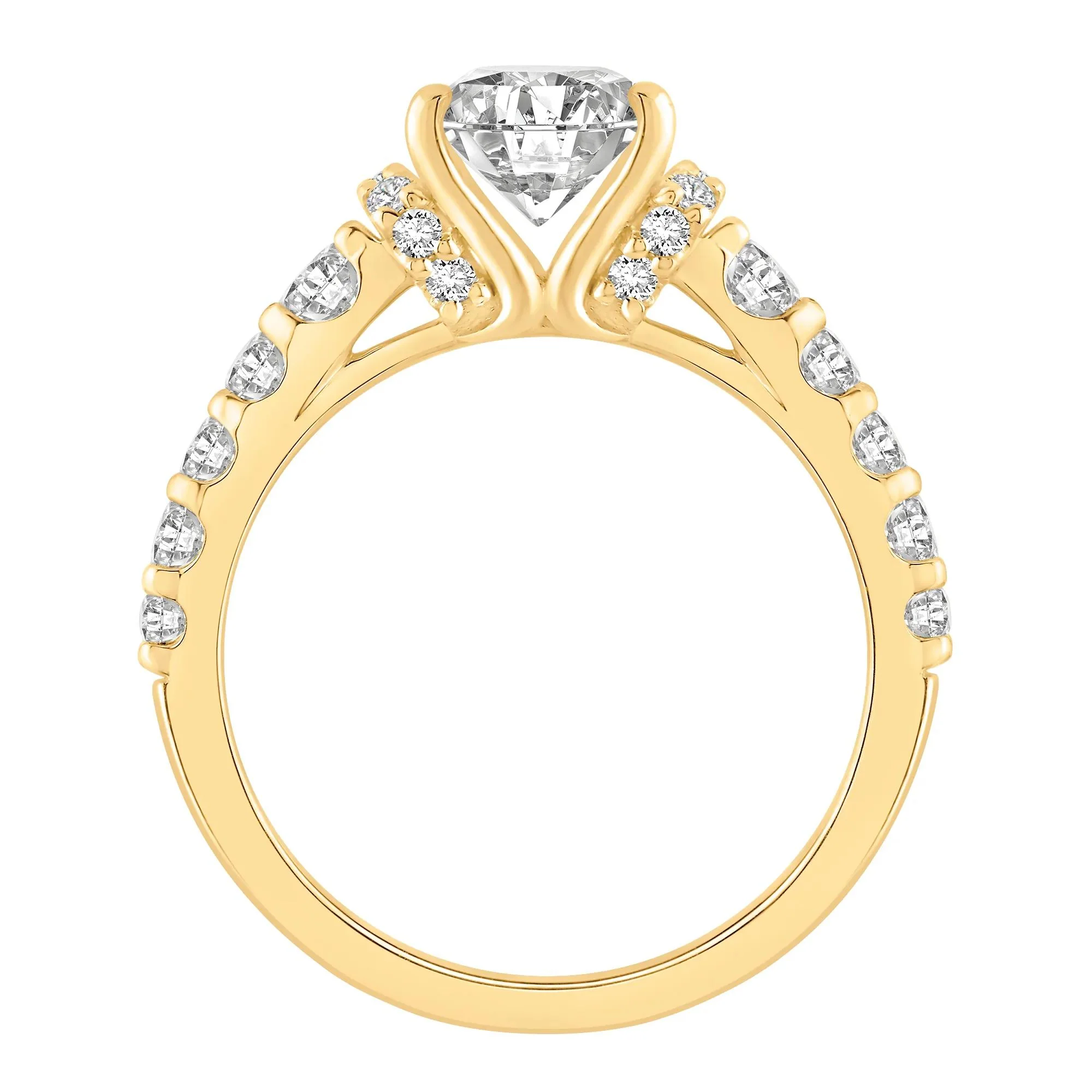 2 3/4 CT. Tw. Lab Grown Diamond Engagement Ring 14K Yellow Gold Round Brilliant Cut Size 9 10mm - Image 2