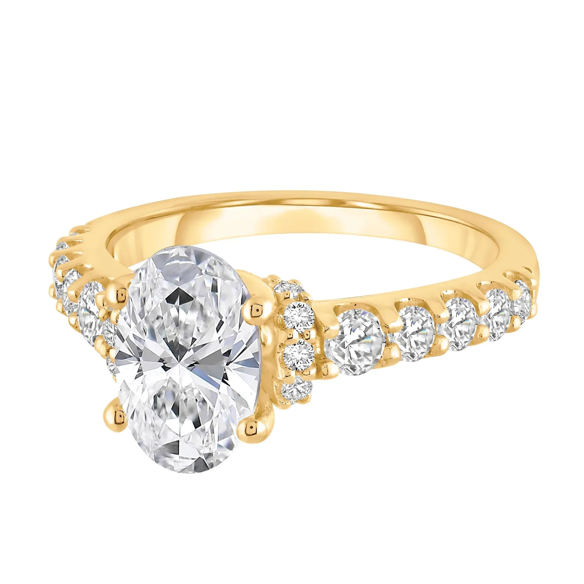 2 3/4 CT. Tw. Lab Grown Diamond Engagement Ring 14K Yellow Gold Round Brilliant Cut Size 9 10mm - Image 4