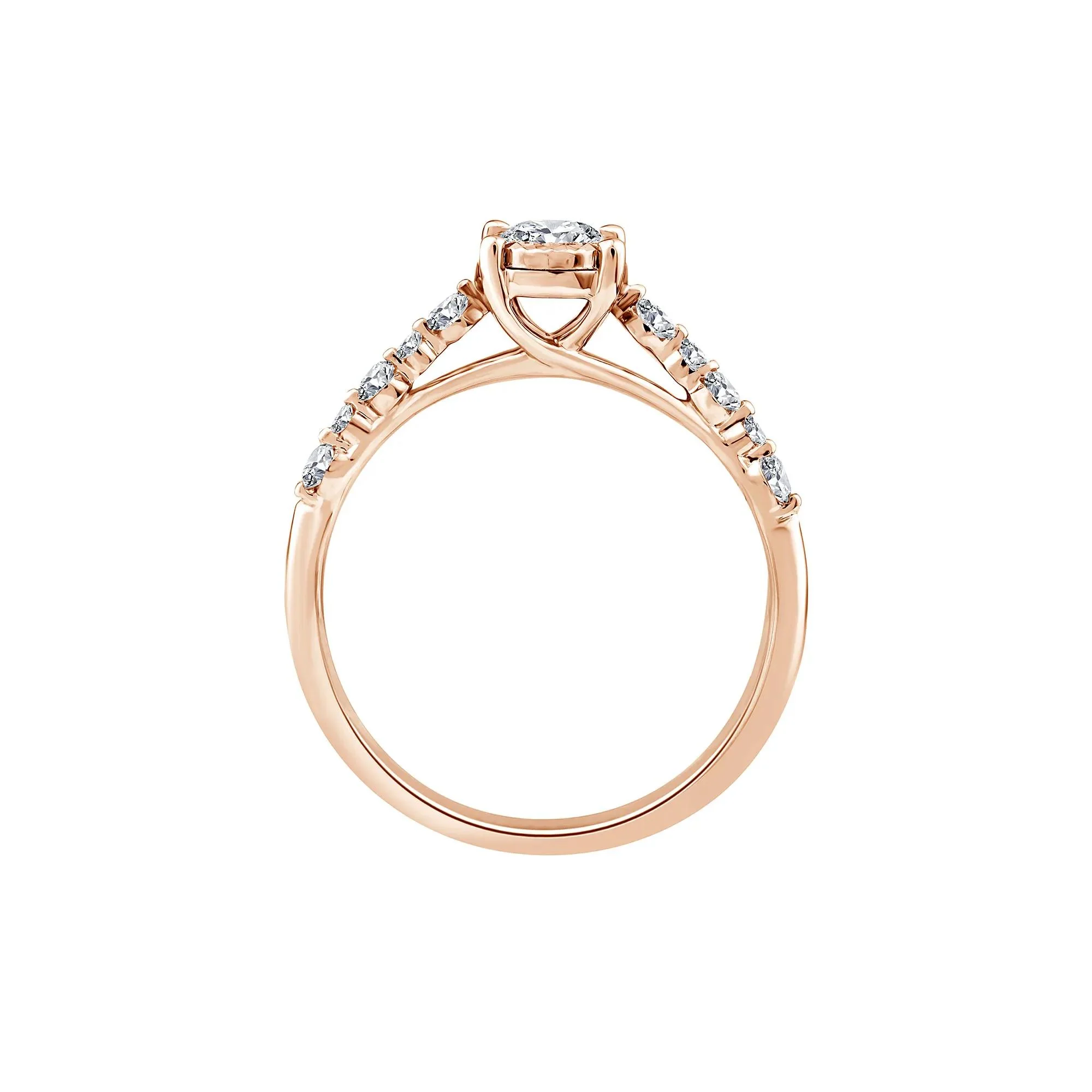 1/2 CT. Tw. Lab Grown Diamond Promise Ring 10K Rose Gold Size 6 1mm - Image 2