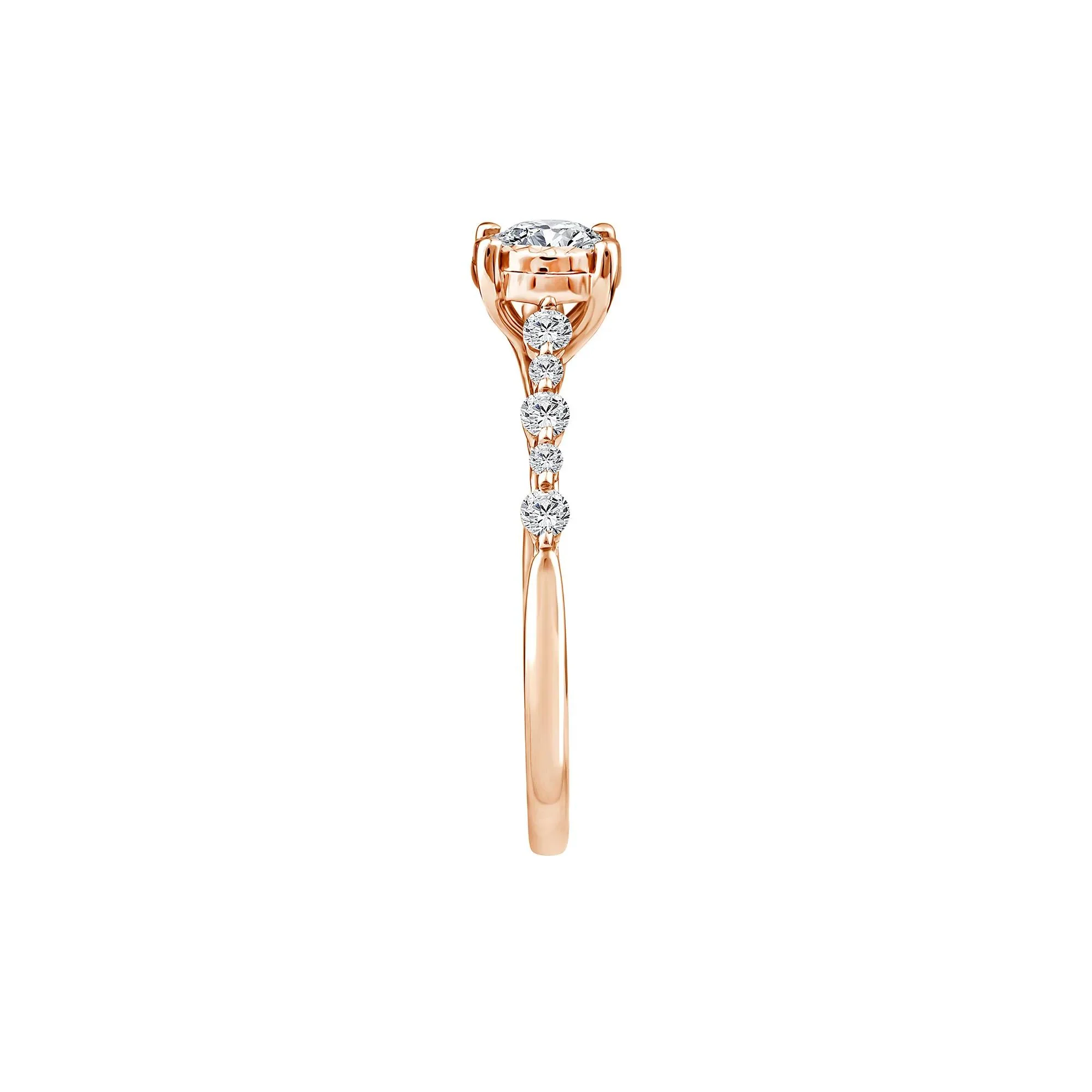 1/2 CT. Tw. Lab Grown Diamond Promise Ring 10K Rose Gold Size 8 1mm - Image 3