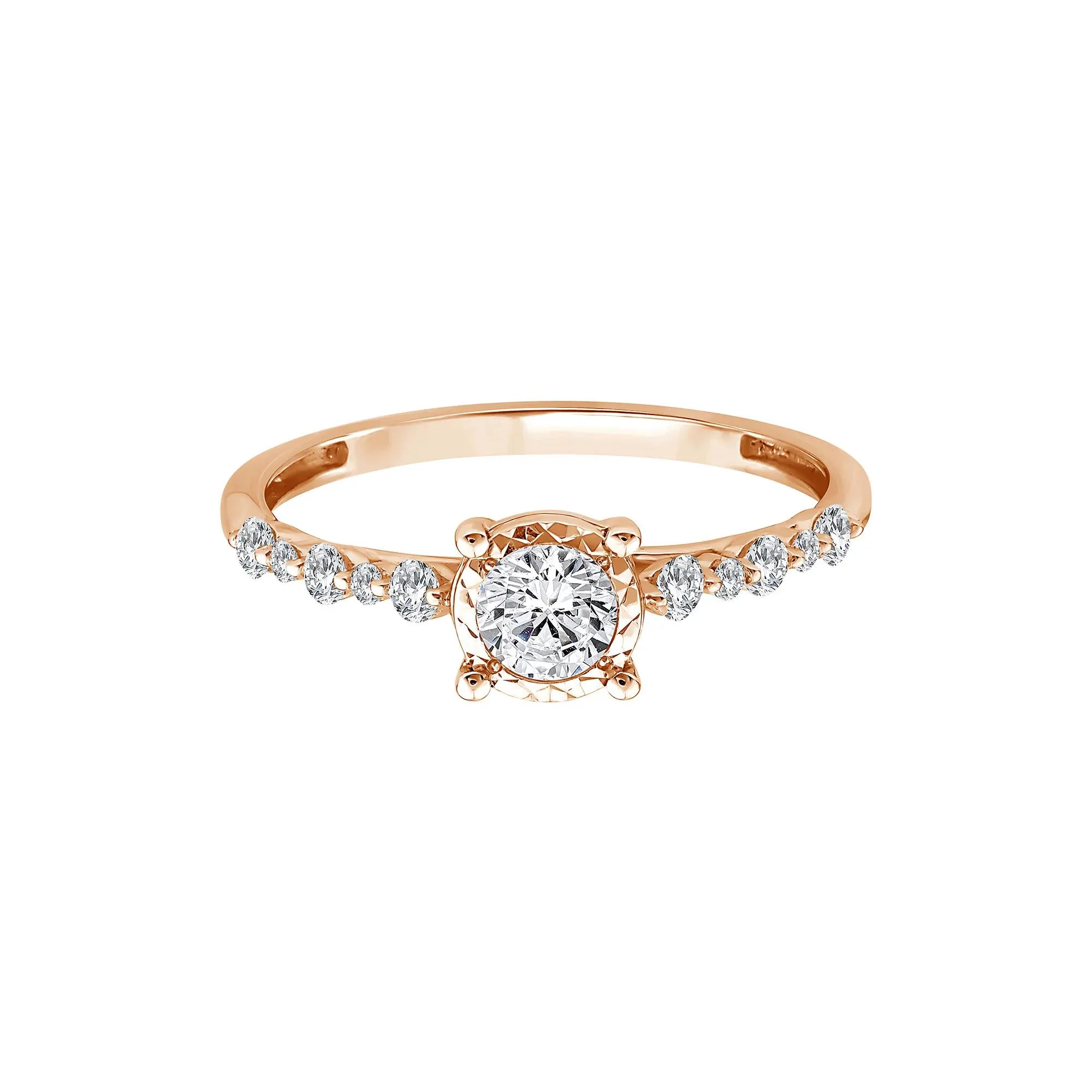 1/2 CT. Tw. Lab Grown Diamond Promise Ring 10K Rose Gold Size 8.5 1mm