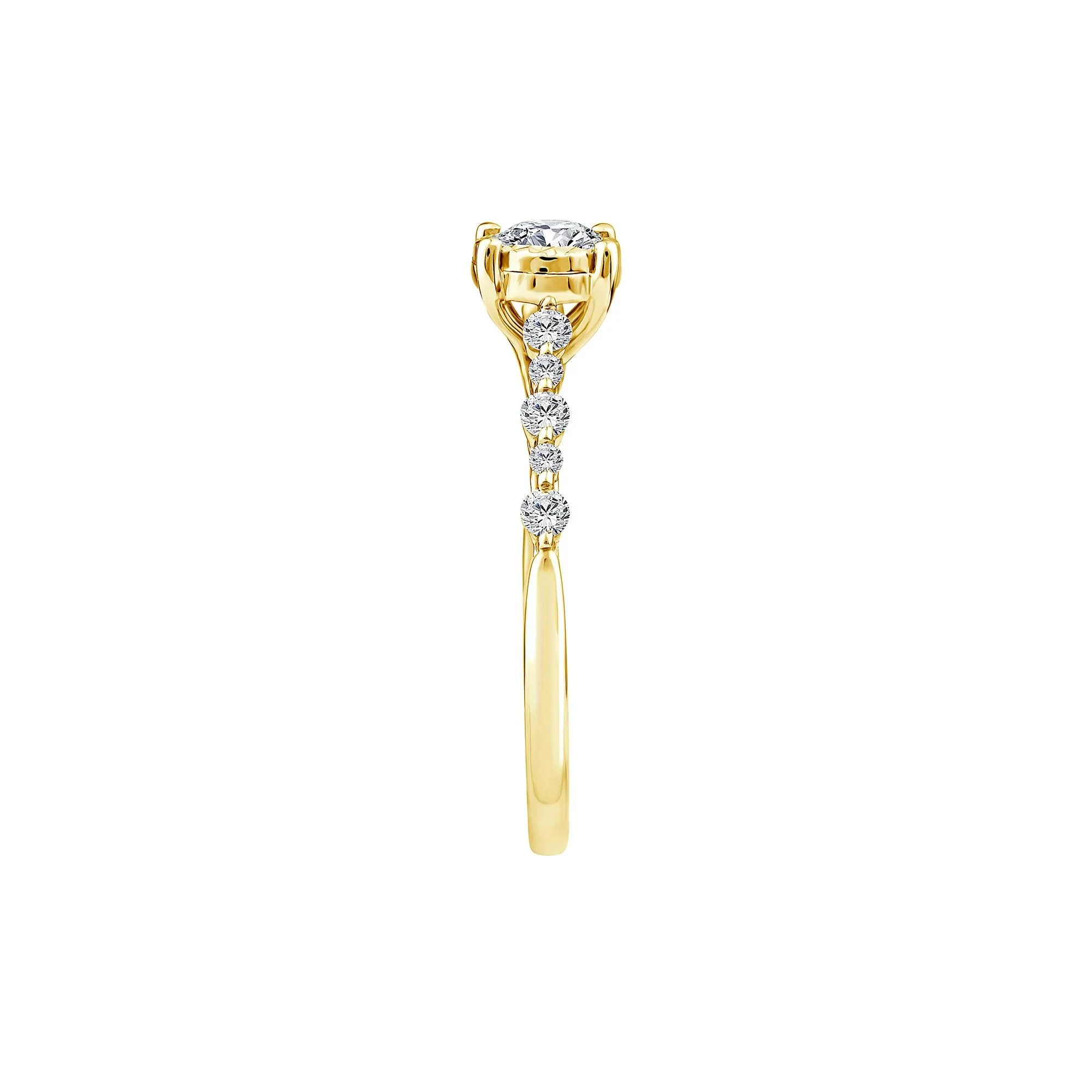 1/2 CT. Tw. Lab Grown Diamond Promise Ring 10K Yellow Gold Size 7.5 1mm - Image 3