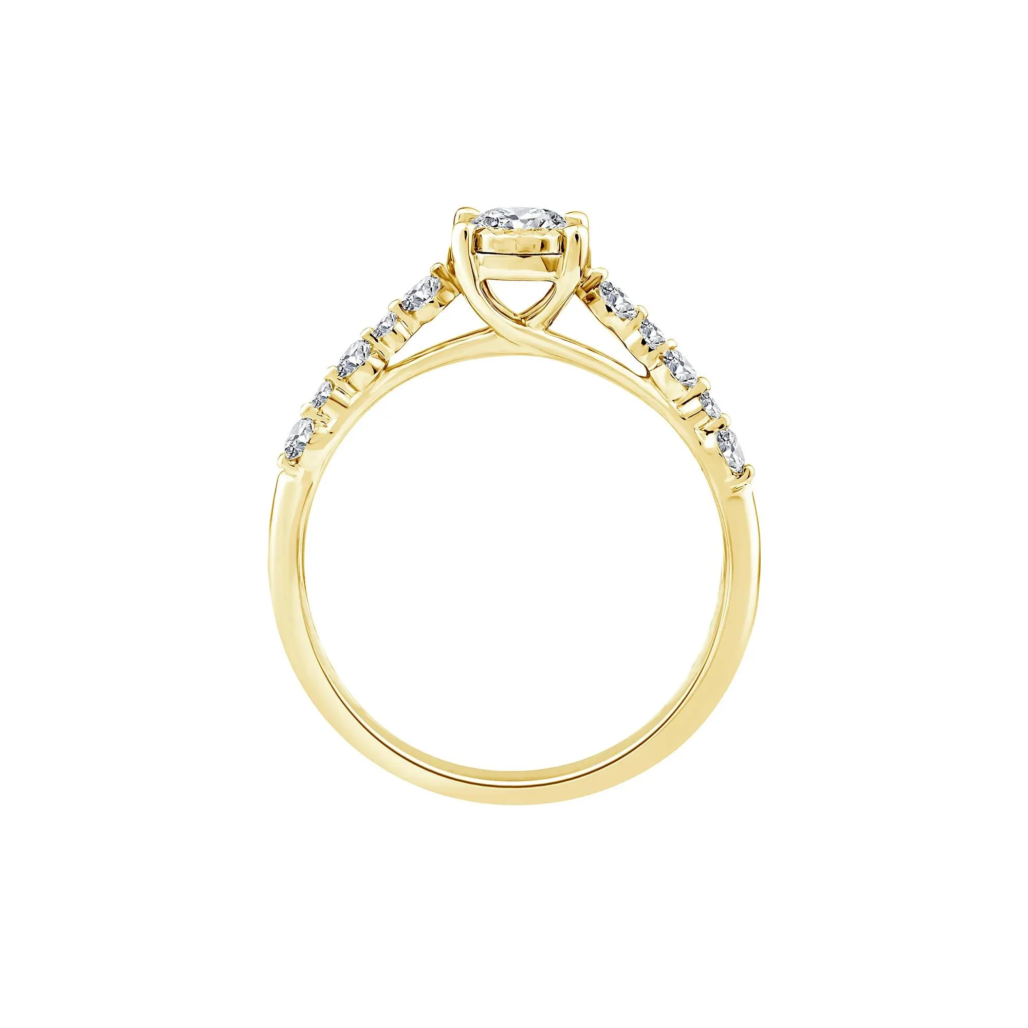1/2 CT. Tw. Lab Grown Diamond Promise Ring 10K Yellow Gold Size 9 1mm - Image 2