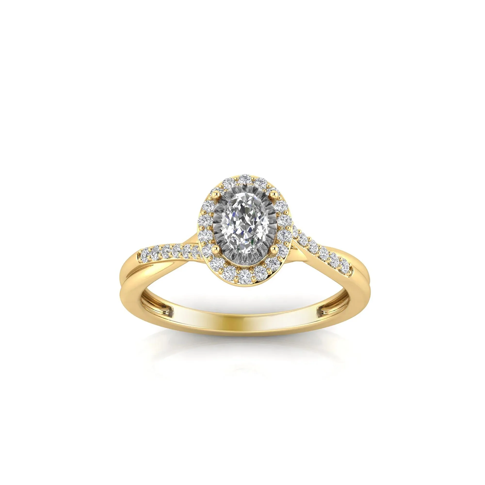 1/2 CT. Tw. Lab Grown Diamond Promise Ring 10K Yellow Gold Size 6 1.5mm