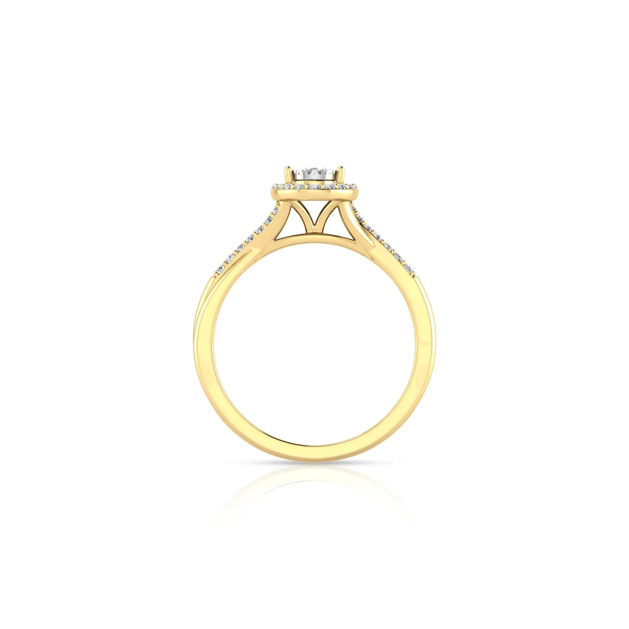 1/2 CT. Tw. Lab Grown Diamond Promise Ring 10K Yellow Gold Size 7 1.5mm - Image 2