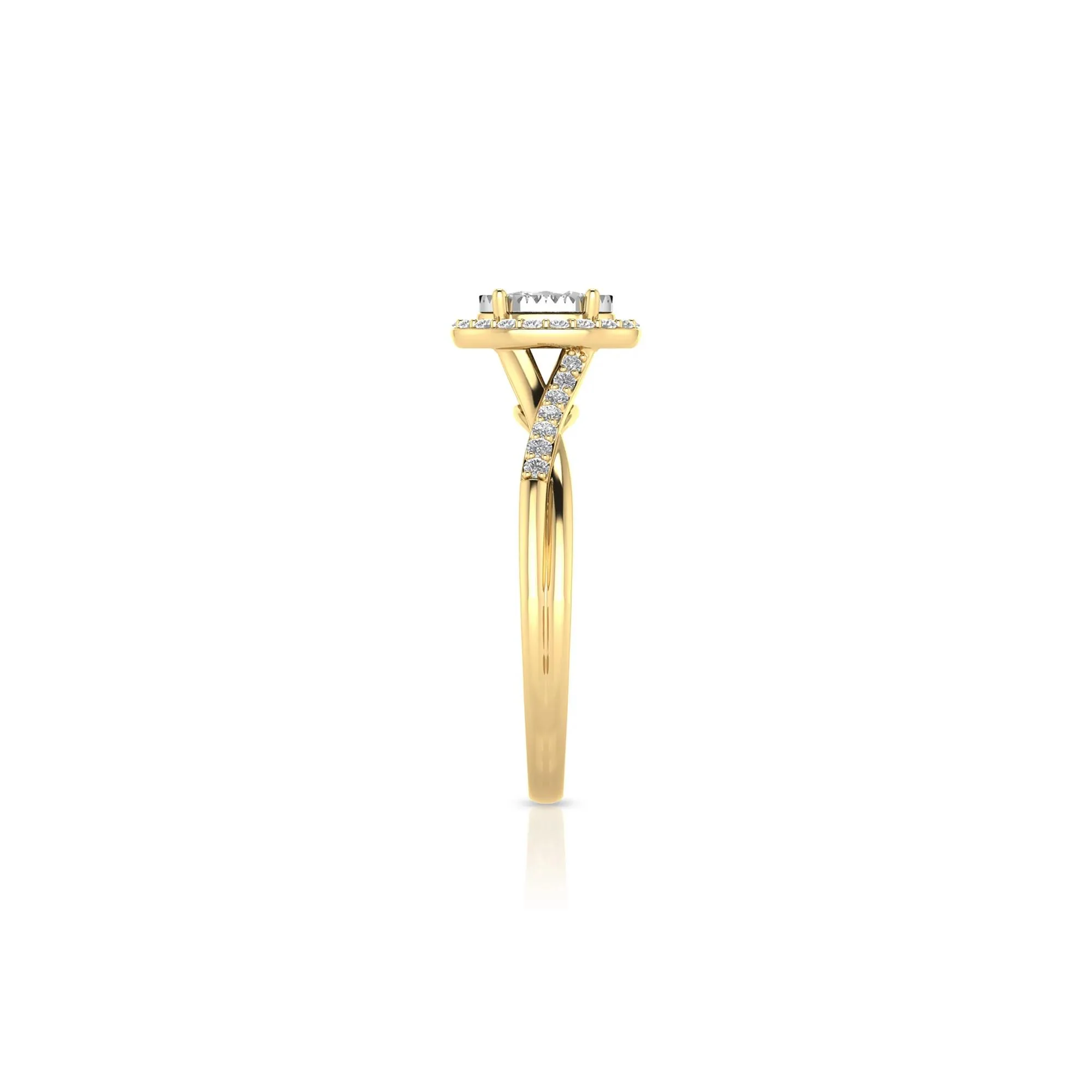 1/2 CT. Tw. Lab Grown Diamond Promise Ring 10K Yellow Gold Size 8 1.5mm - Image 3