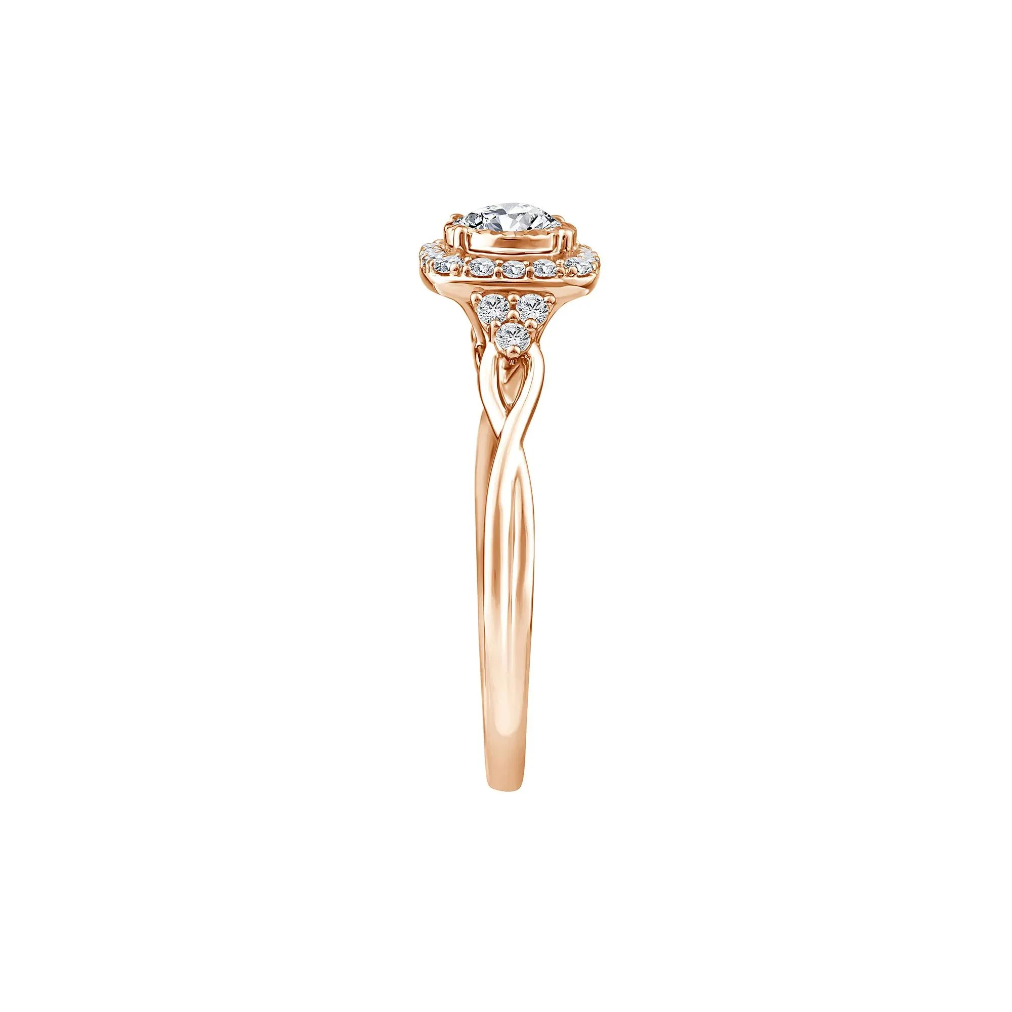 1/2 CT. Tw. Lab Grown Diamond Promise Ring 10K Rose Gold Size 6 1.5mm - Image 3