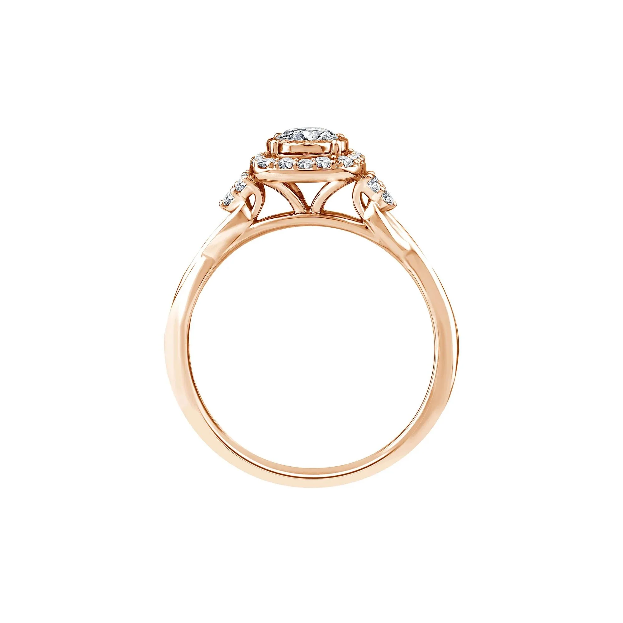 1/2 CT. Tw. Lab Grown Diamond Promise Ring 10K Rose Gold Size 7 1.5mm - Image 2