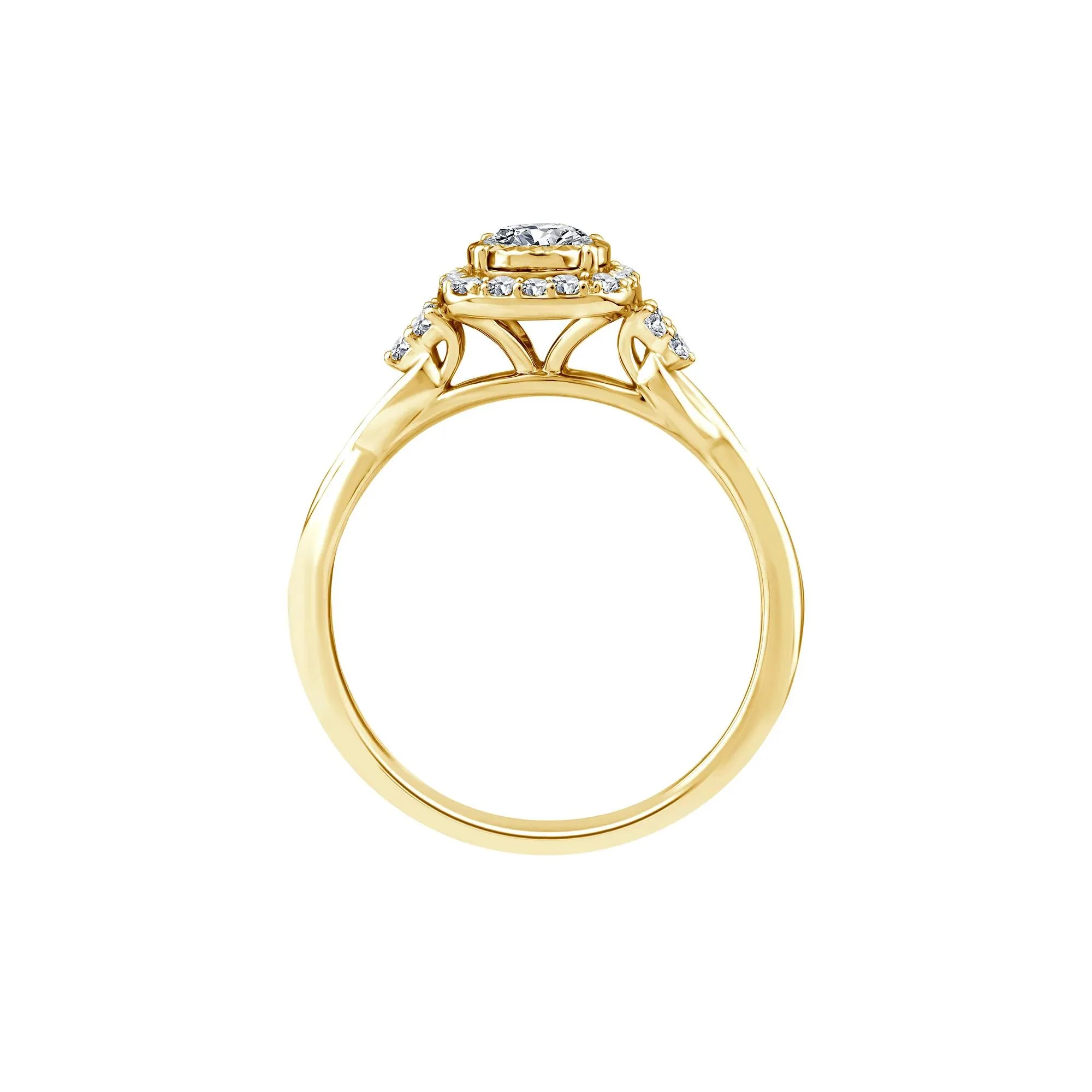 1/2 CT. Tw. Lab Grown Diamond Promise Ring 10K Yellow Gold Size 9 1.5mm - Image 2