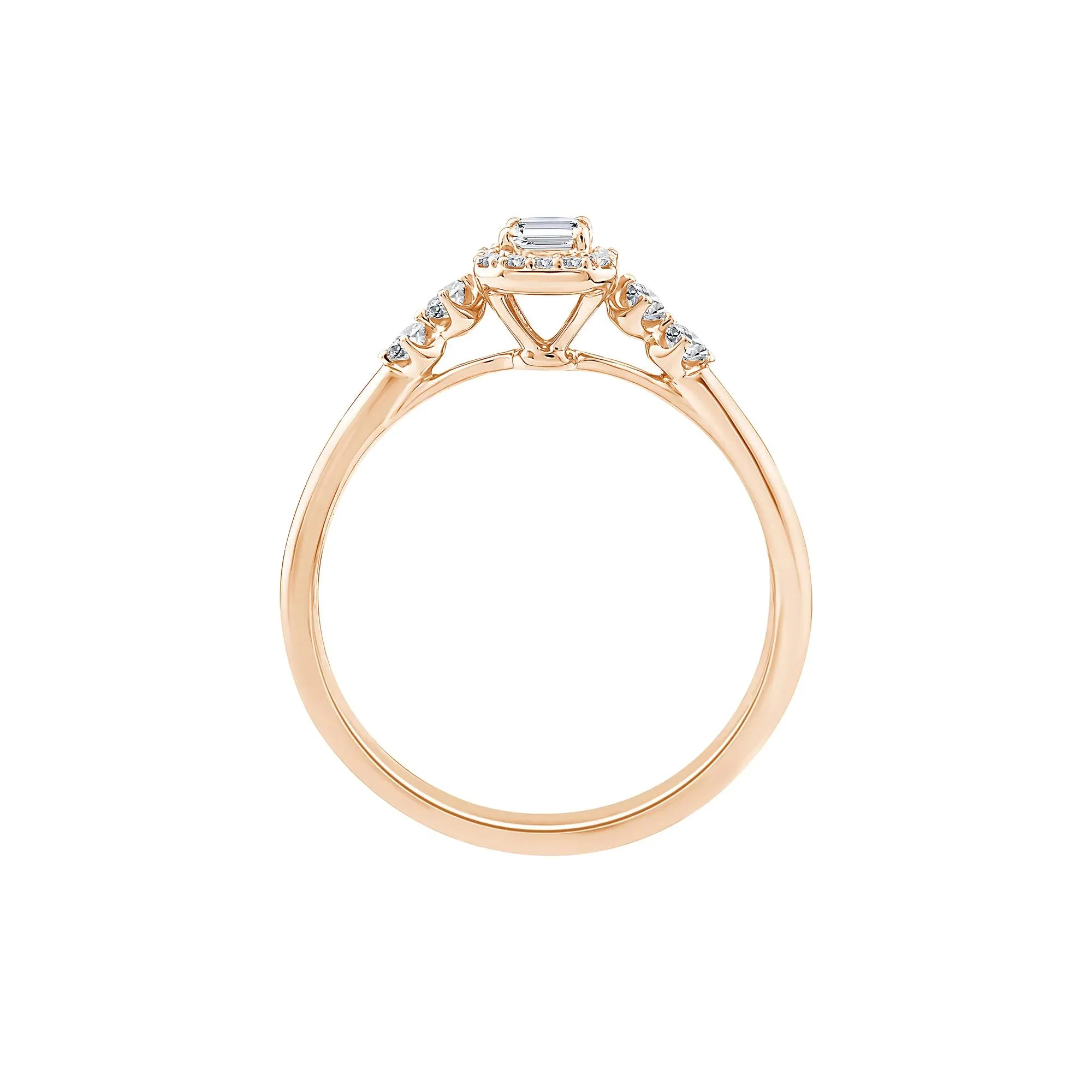 1/2 CT. Tw. Lab Grown Diamond Promise Ring 10K Rose Gold Size 5.5 1.5mm - Image 2