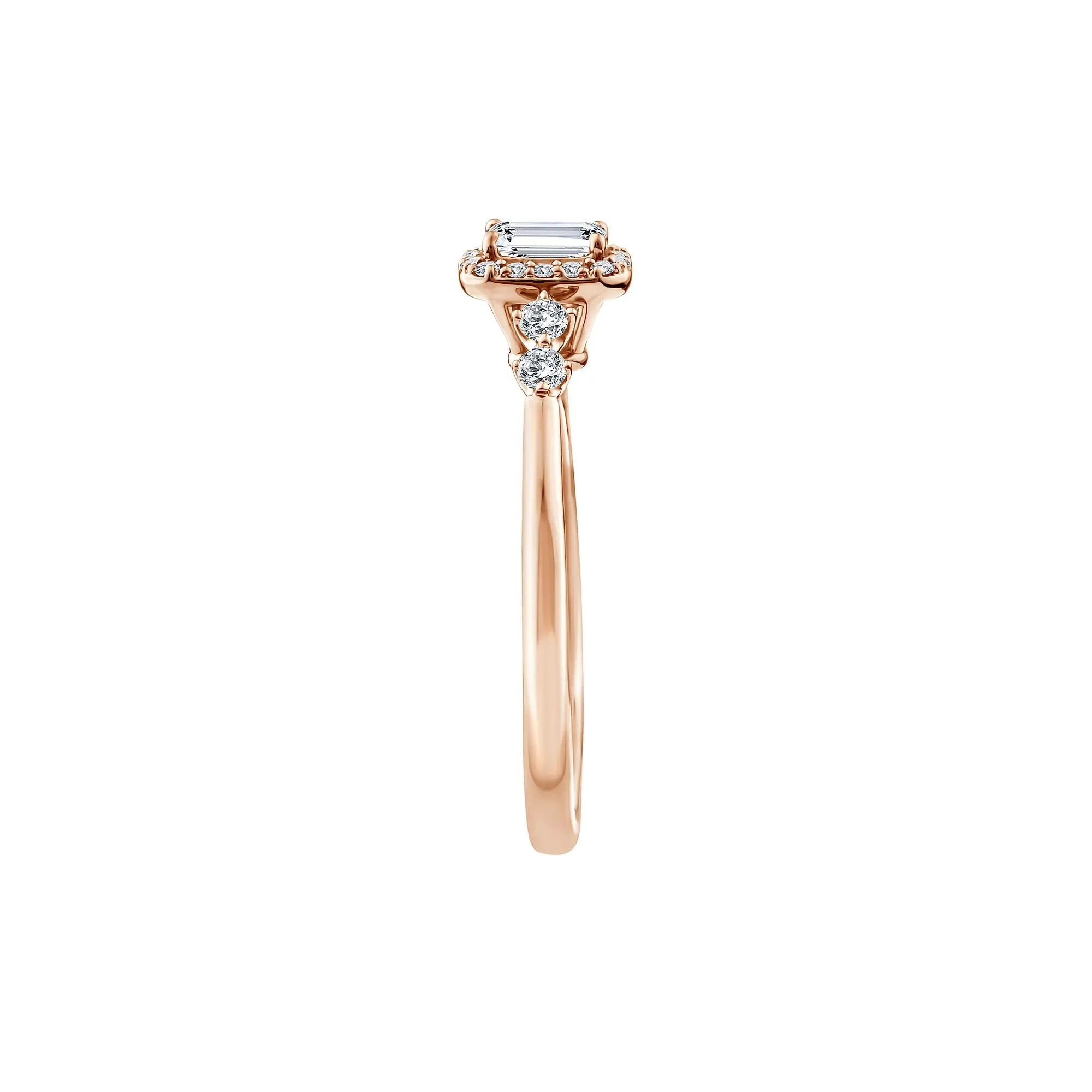 1/2 CT. Tw. Lab Grown Diamond Promise Ring 10K Rose Gold Size 5.5 1.5mm - Image 3