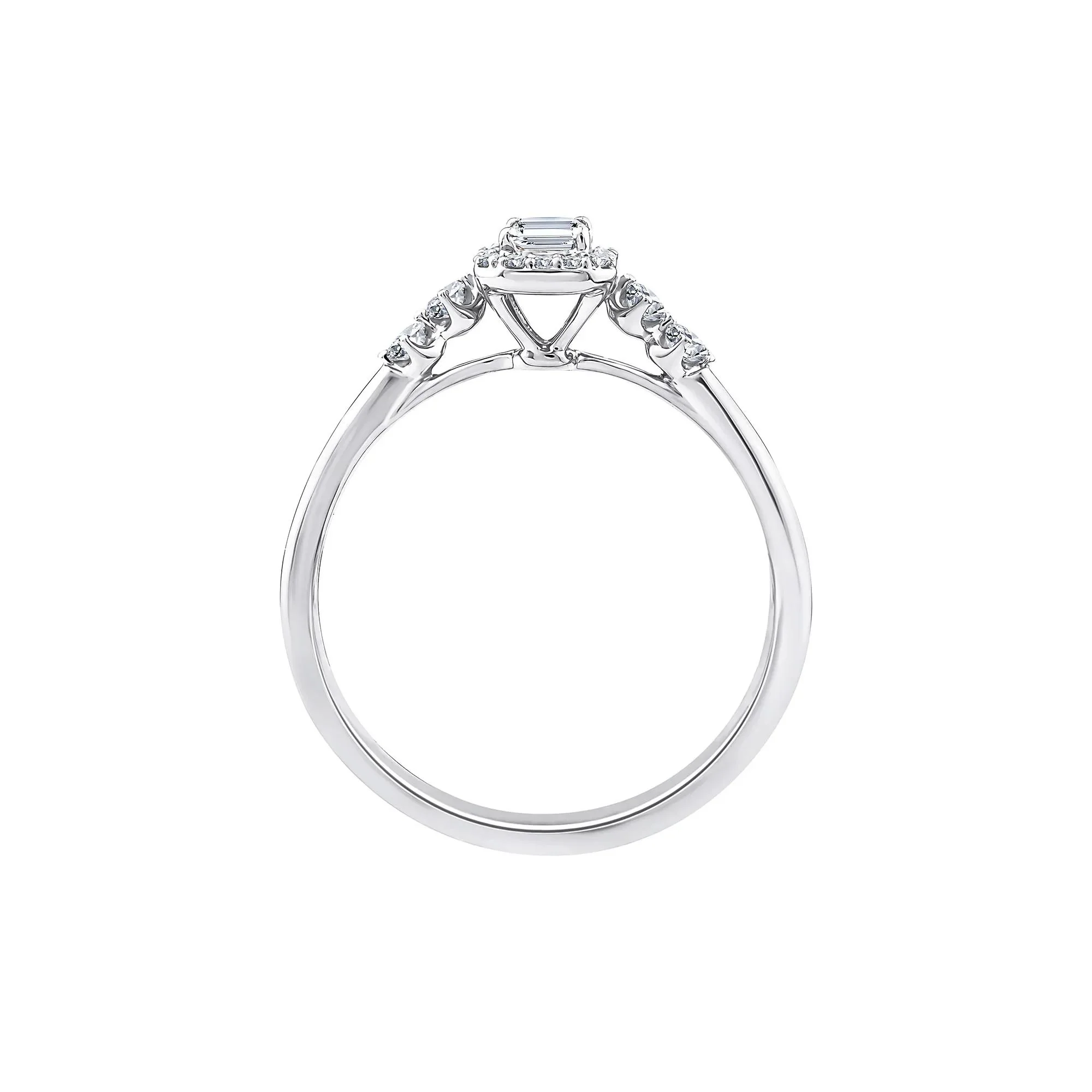 1/2 CT. Tw. Lab Grown Diamond Promise Ring 10K White Gold Size 8 1.5mm - Image 2