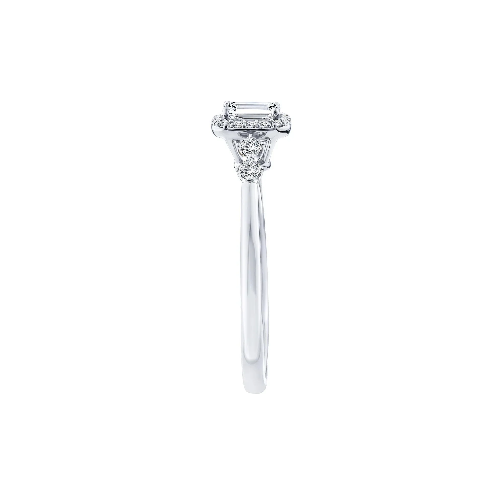 1/2 CT. Tw. Lab Grown Diamond Promise Ring 10K White Gold Size 8 1.5mm - Image 3