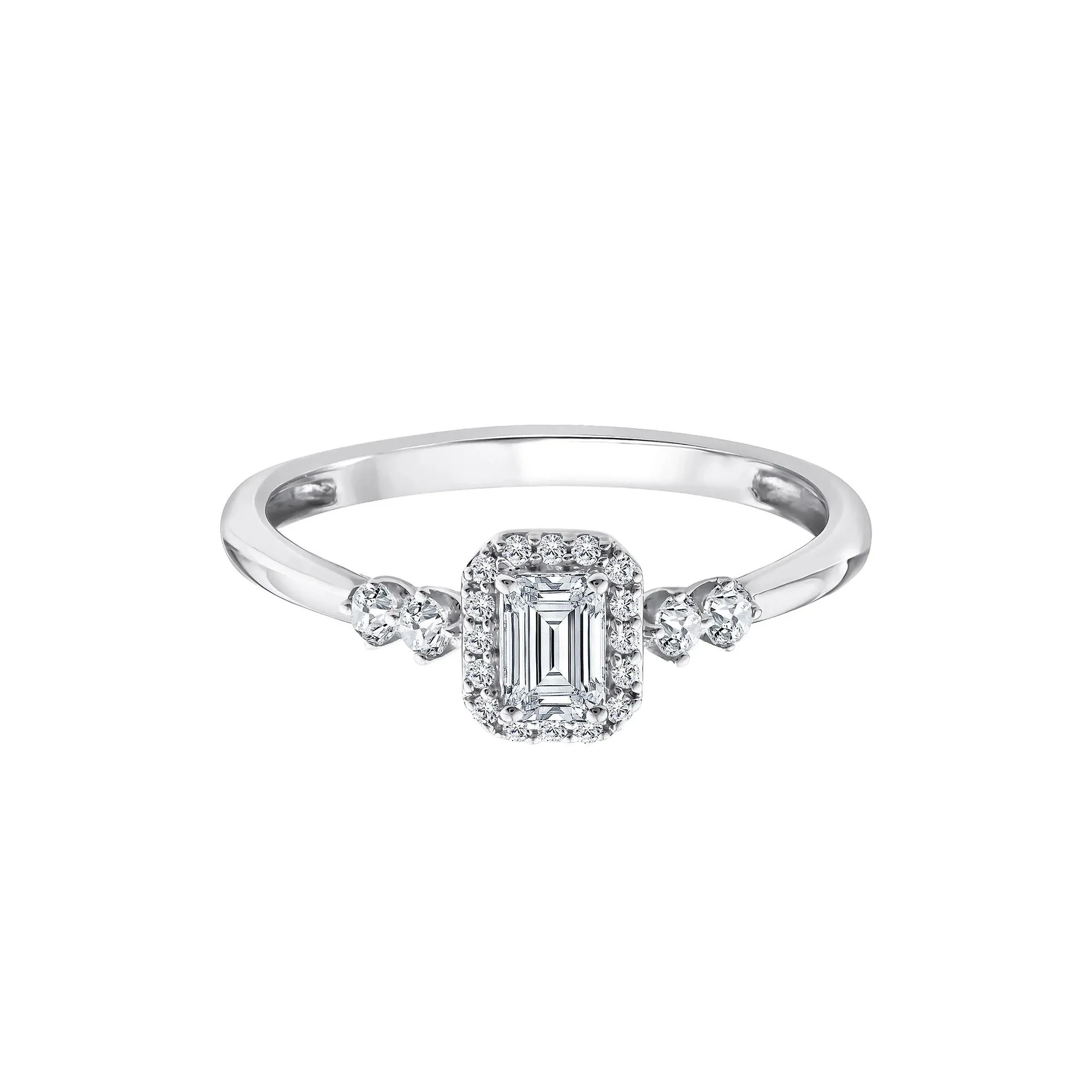 1/2 CT. Tw. Lab Grown Diamond Promise Ring 10K White Gold Size 8.5 1.5mm