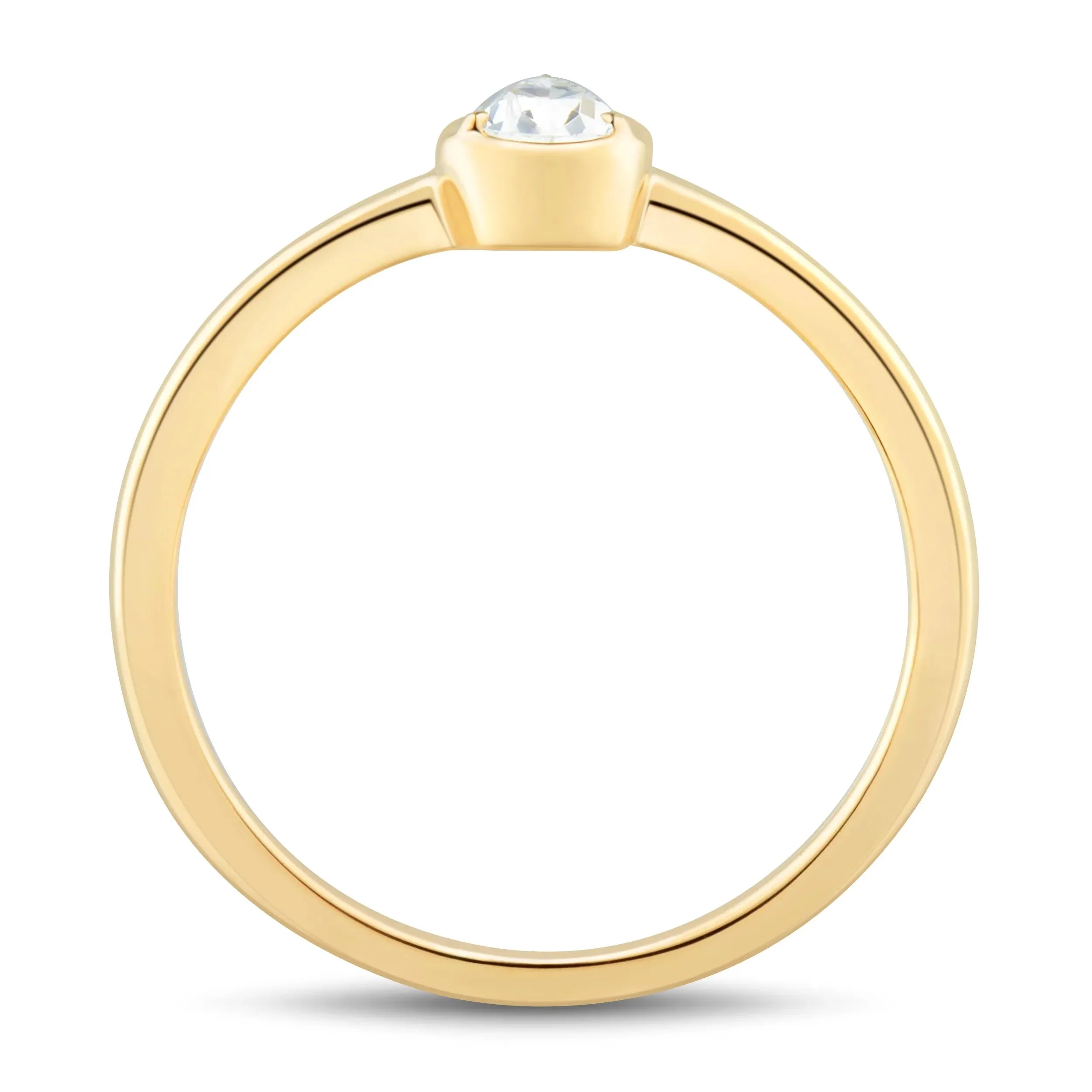 1/3 CT. Tw. Pear-Shaped Diamond Engagement Ring 14K Yellow Gold Size 7 1mm - Image 3