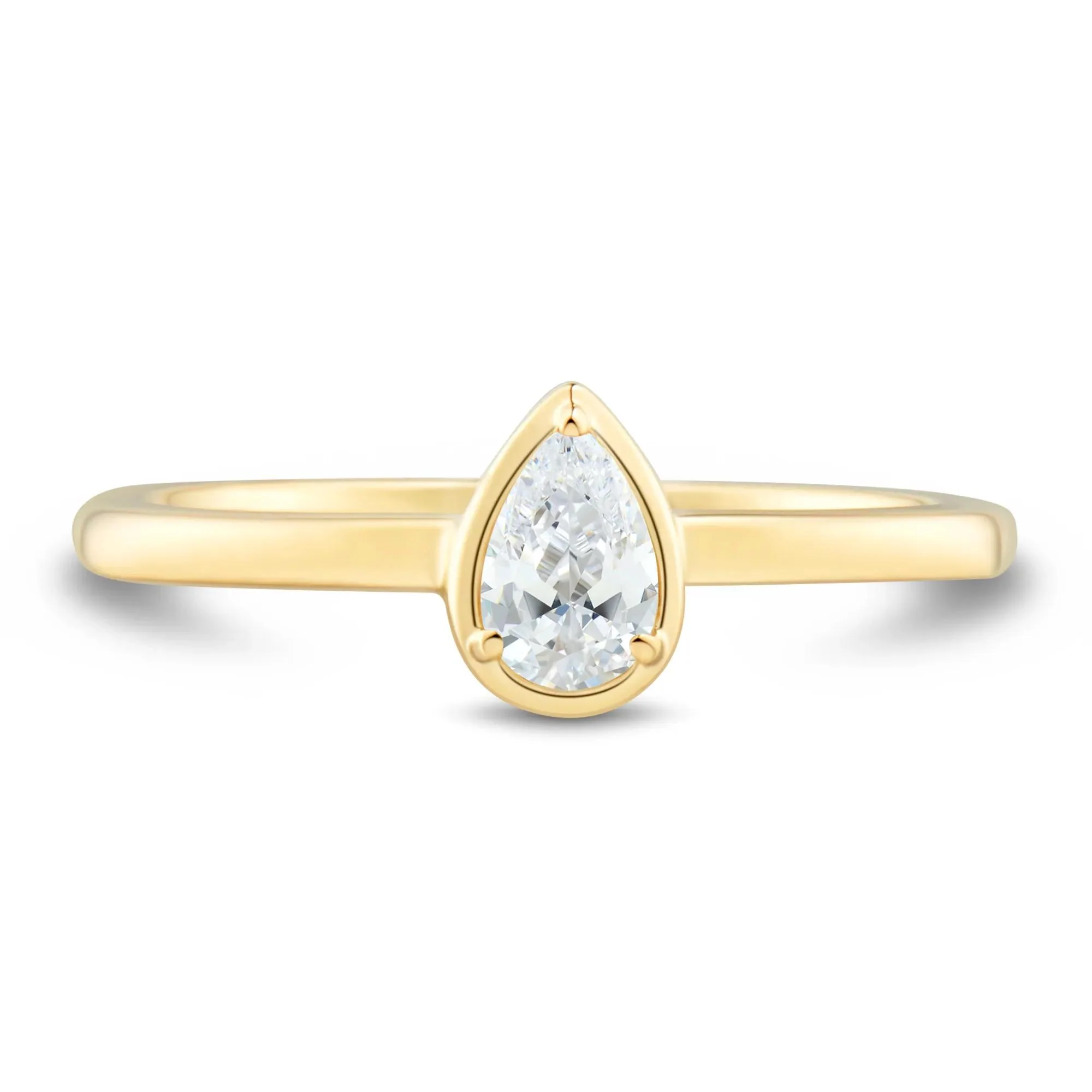 1/3 CT. Tw. Pear-Shaped Diamond Engagement Ring 14K Yellow Gold Size 7.5 1mm