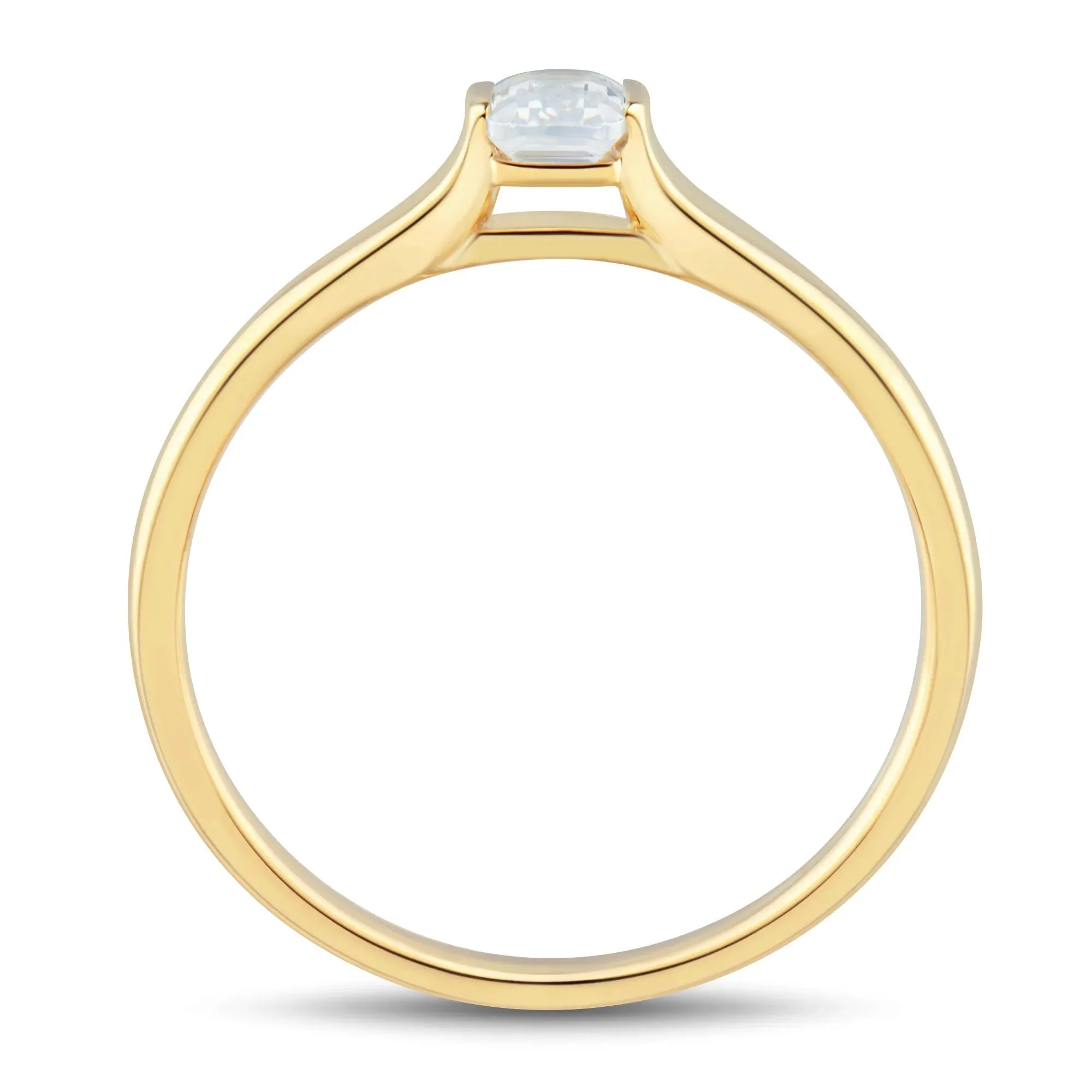 1/3 CT. Tw. Emerald-Cut Diamond Ring 14K Yellow Gold Size 10 1mm - Image 2