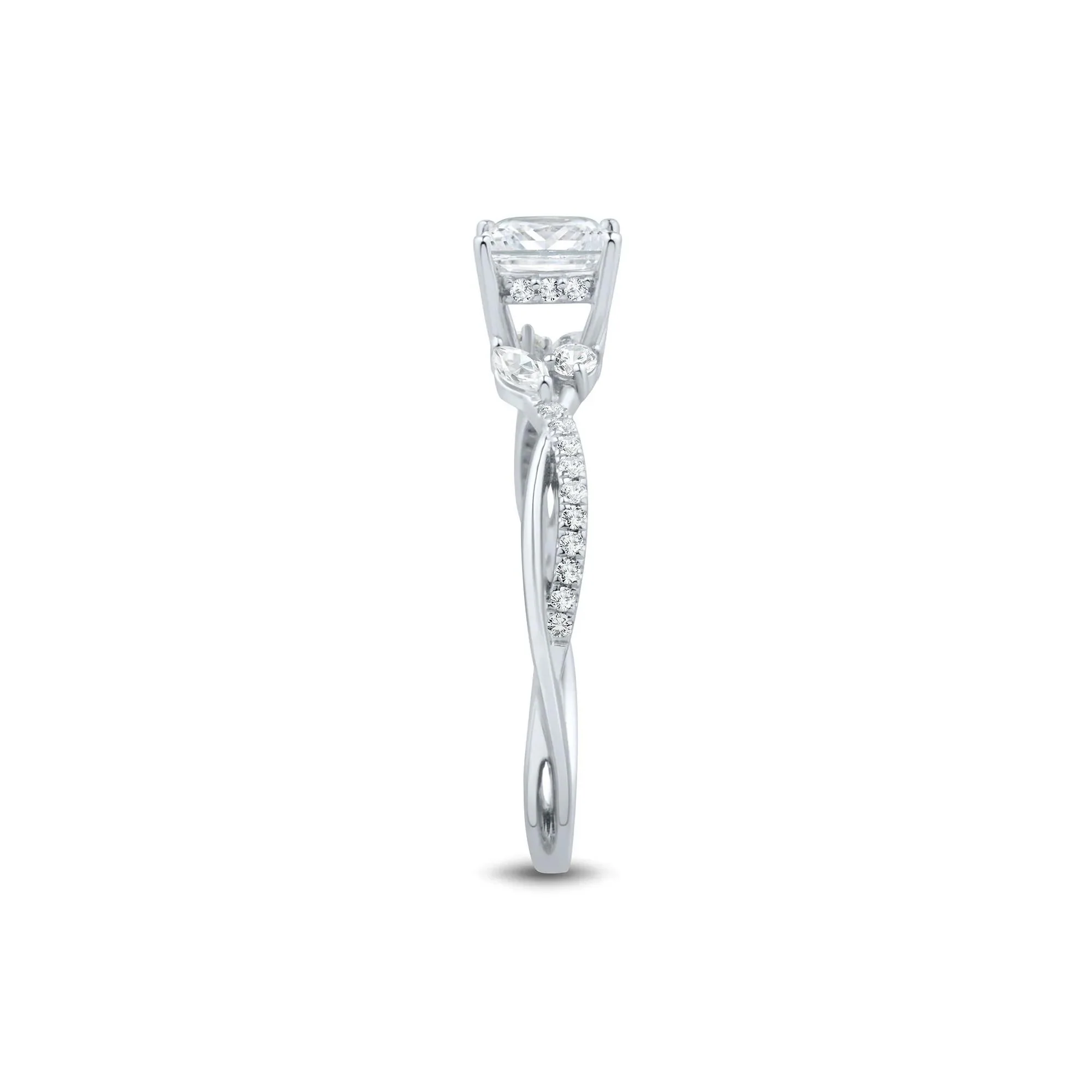 3/4 CT. Tw. Princess-Cut Diamond Engagement Ring 14K White Gold Size 6 1mm - Image 2