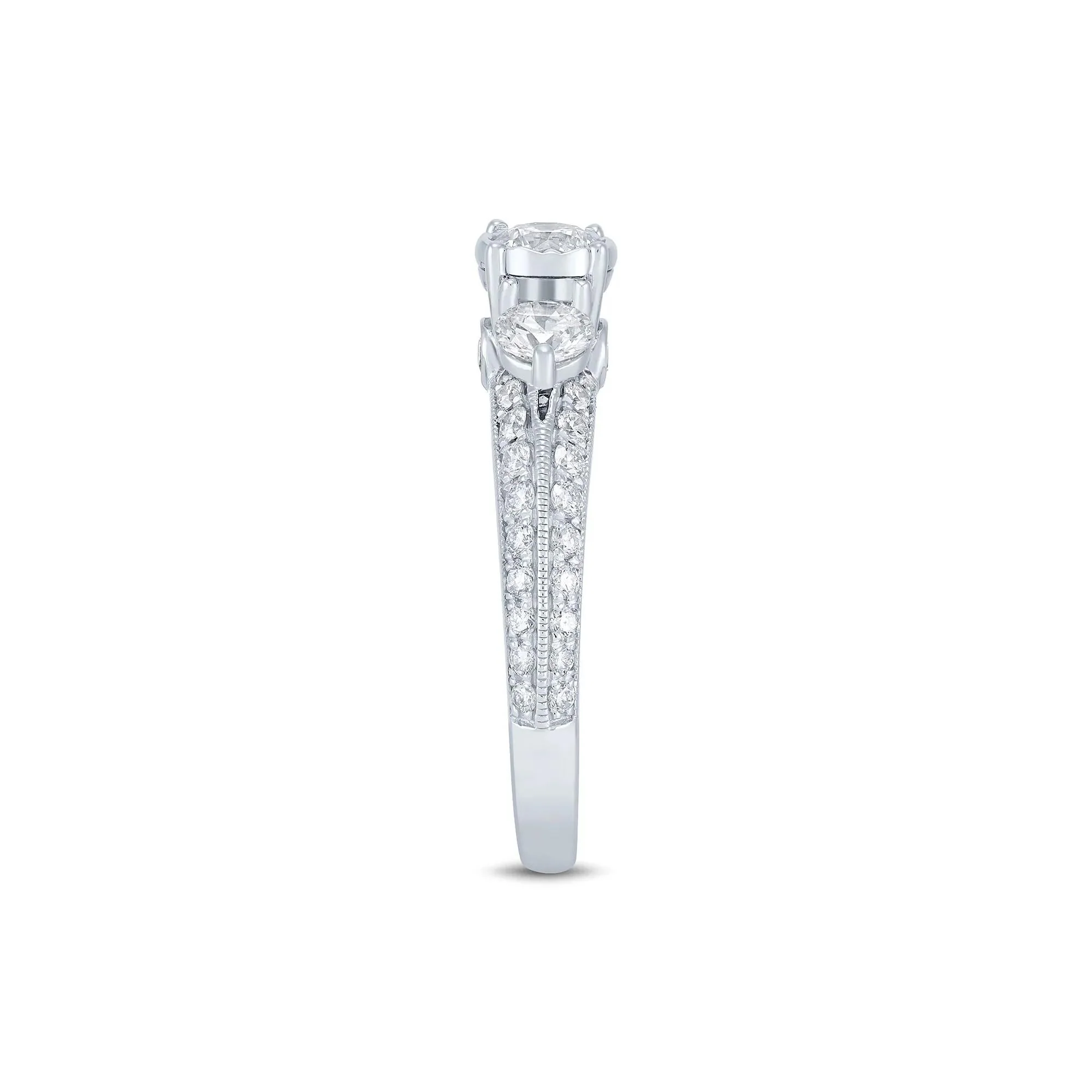 1/2 CT. Tw. Diamond Engagement Ring 14K White Gold Size 9 1.5mm - Image 2