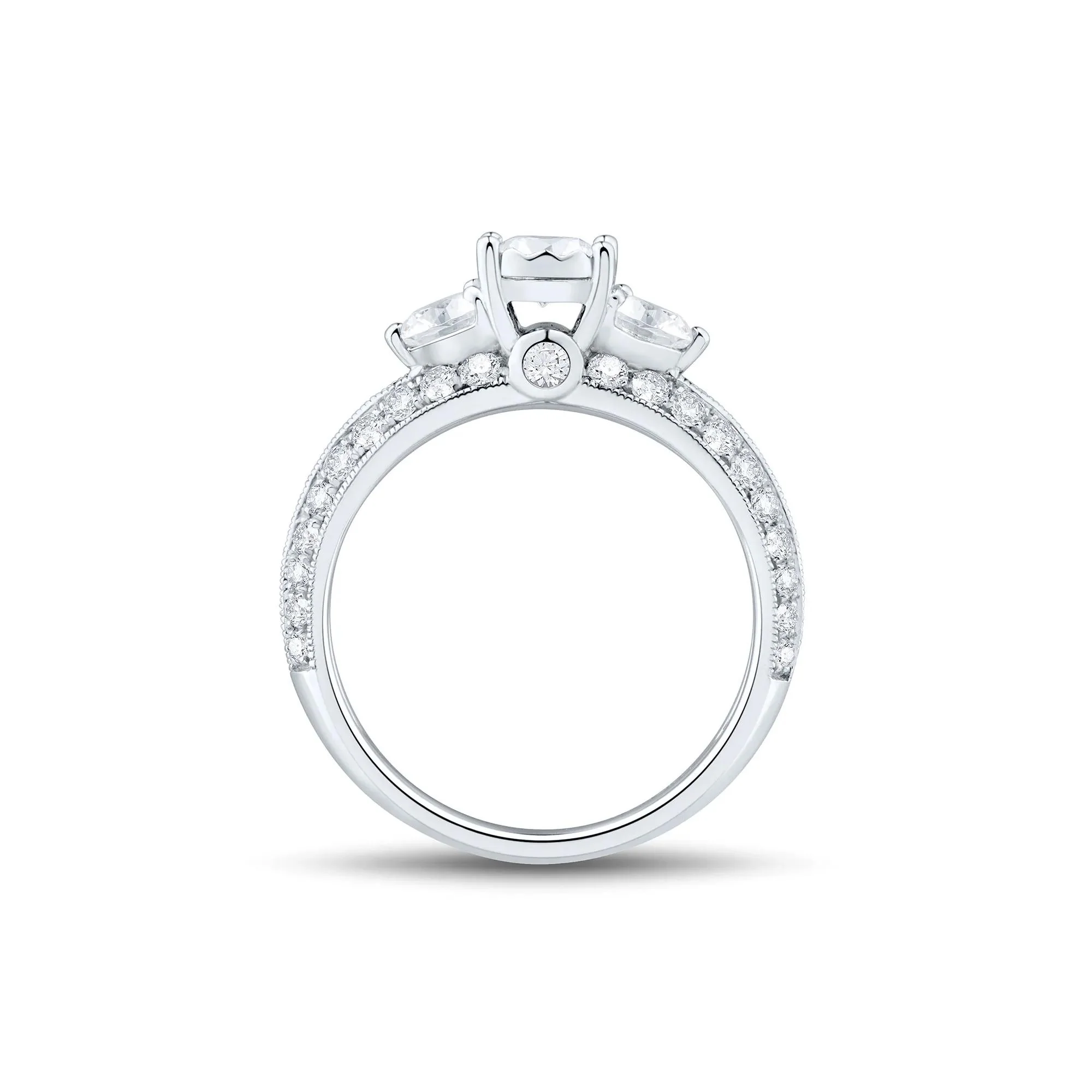 1/2 CT. Tw. Diamond Engagement Ring 14K White Gold Size 9 1.5mm - Image 3
