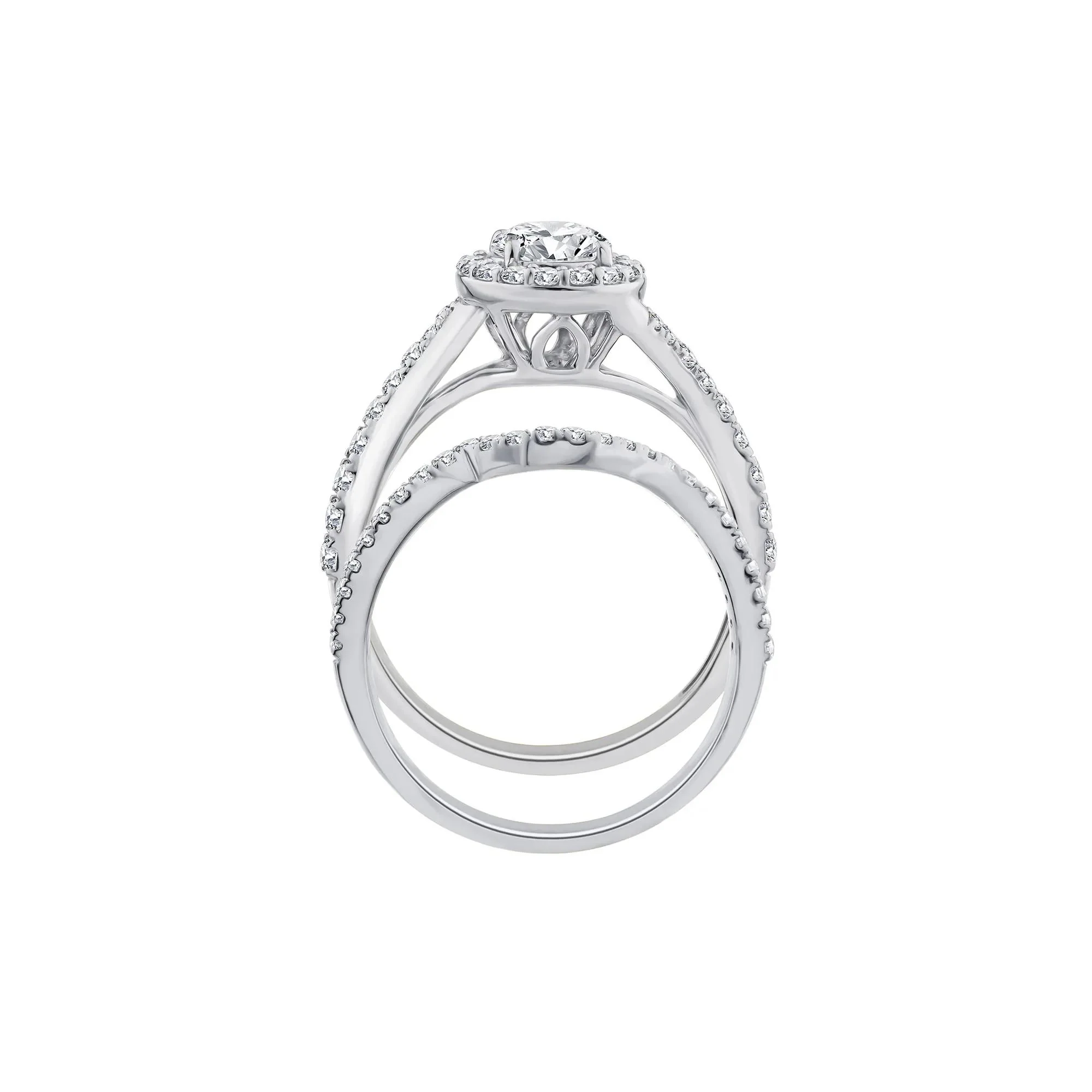 1/4 CT. Tw. Lab Grown Diamond Engagement Ring Set 10K White Gold Size 9 1mm - Image 2