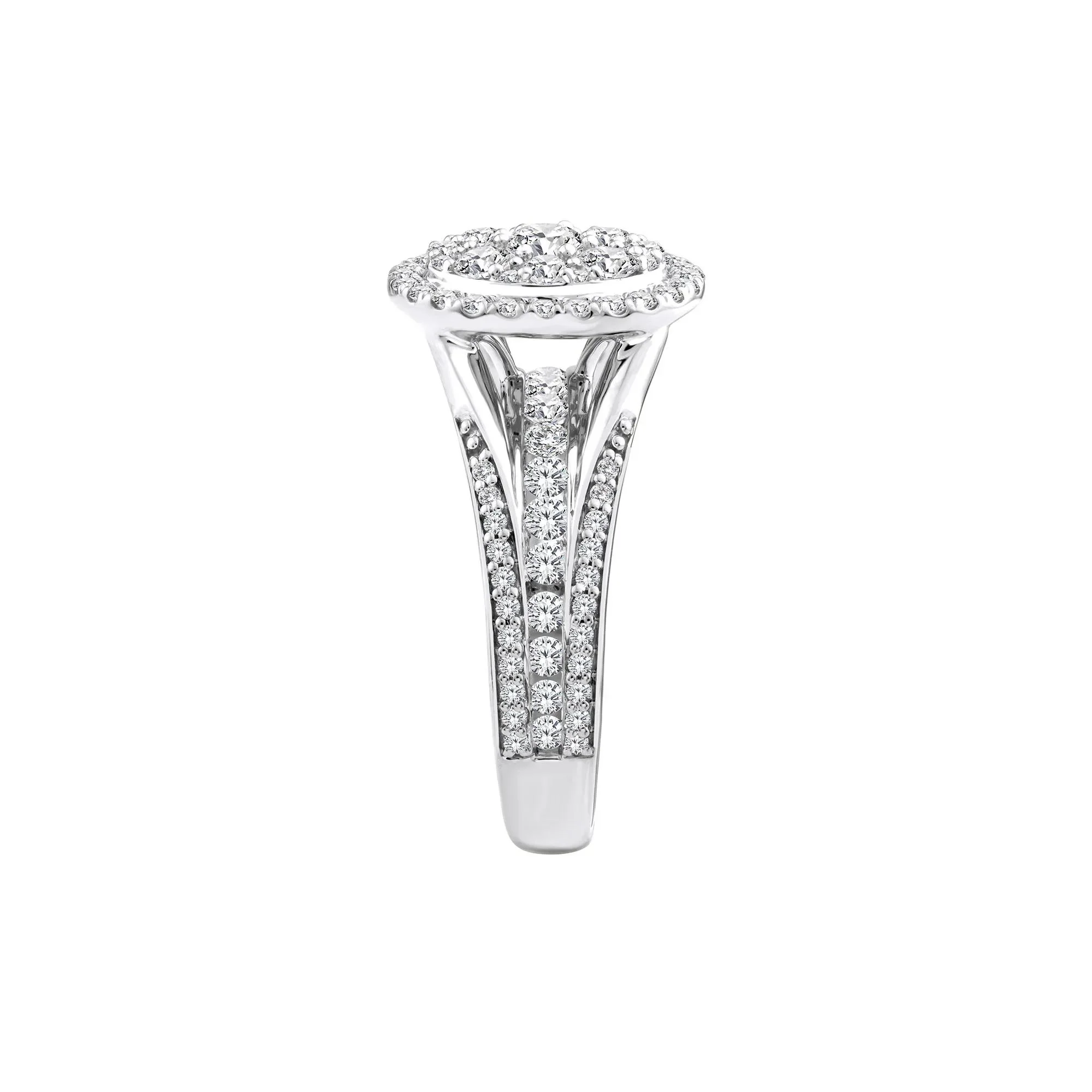 1/2 CT. Tw. Diamond Composite Engagement Ring 10K White Gold Round Brilliant Cut Size 7 - Image 3