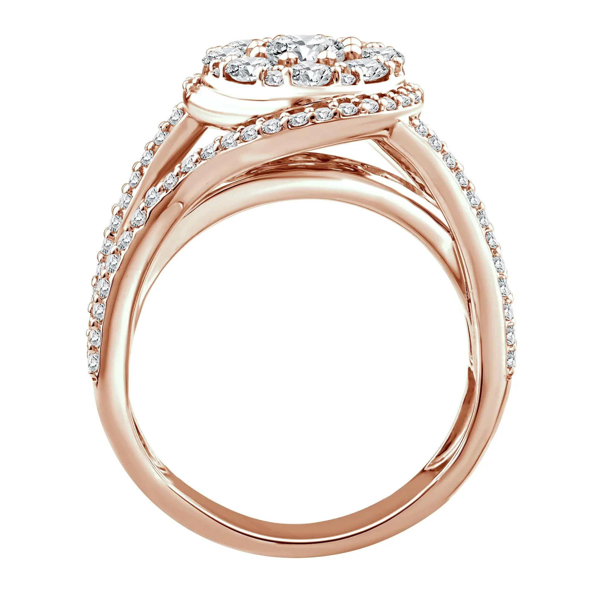 1 3/4 CT. Tw. Diamond Composite Engagement Ring 10K Rose Gold Size 7 2.5mm - Image 2