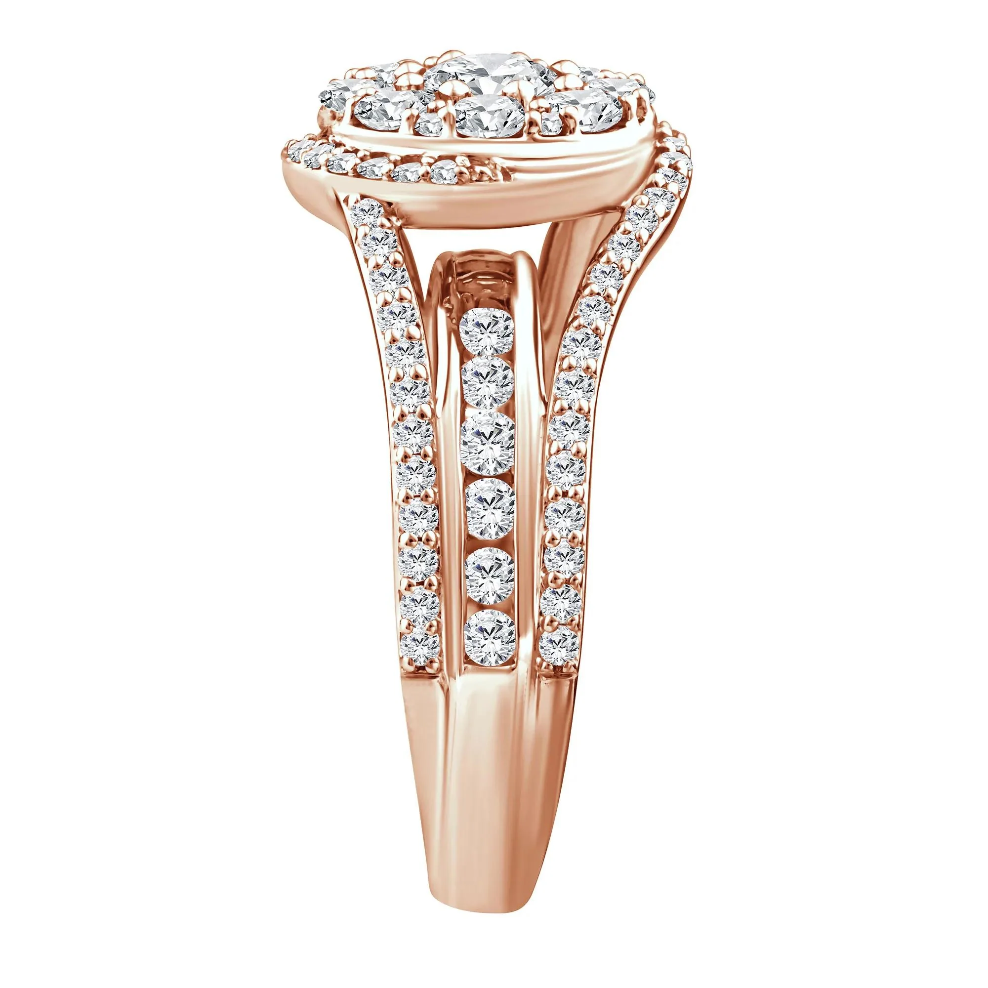 1 3/4 CT. Tw. Diamond Composite Engagement Ring 10K Rose Gold Size 7 2.5mm - Image 3