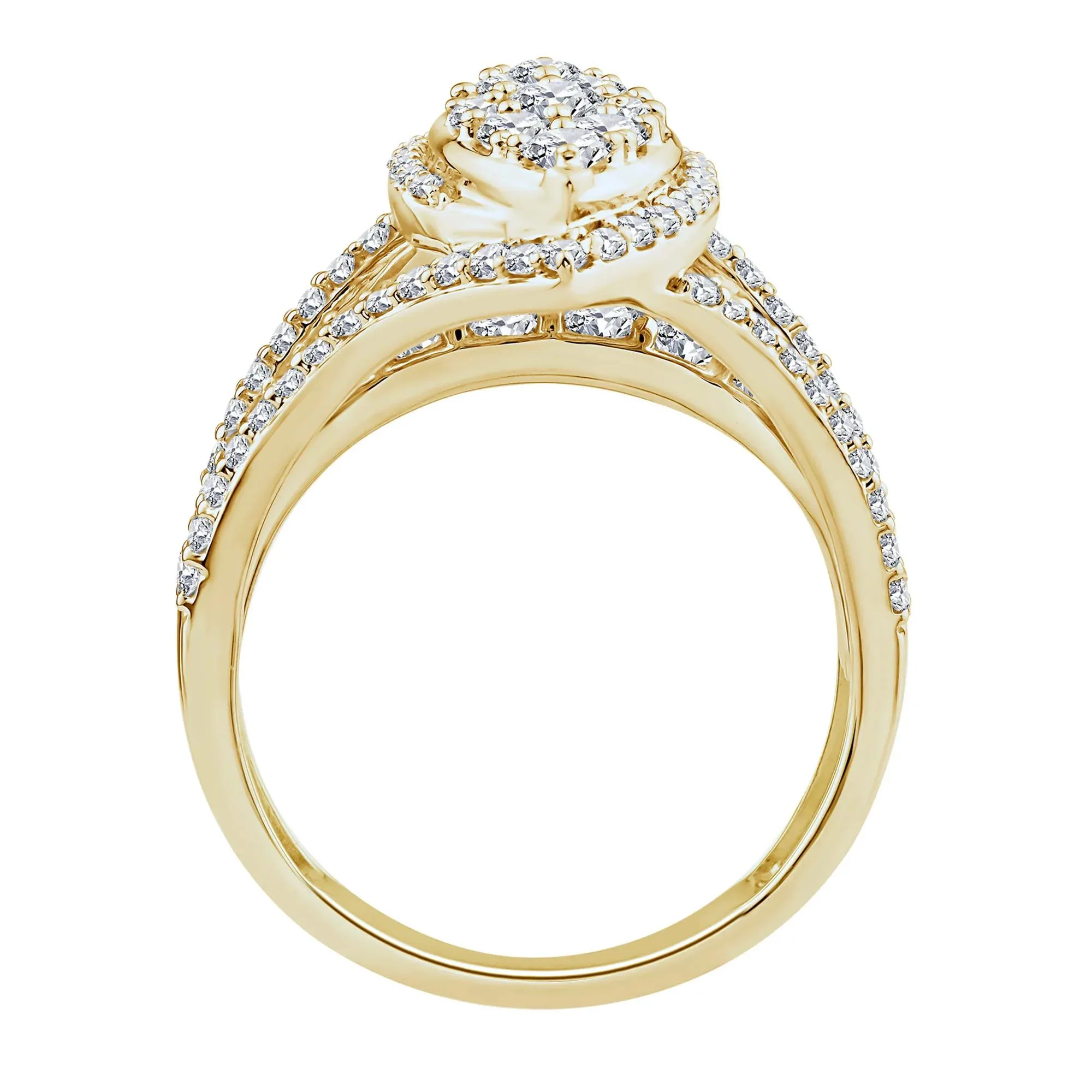 1/2 CT. Tw. Diamond Composite Engagement Ring 10K Yellow Gold Size 7.5 2mm - Image 2