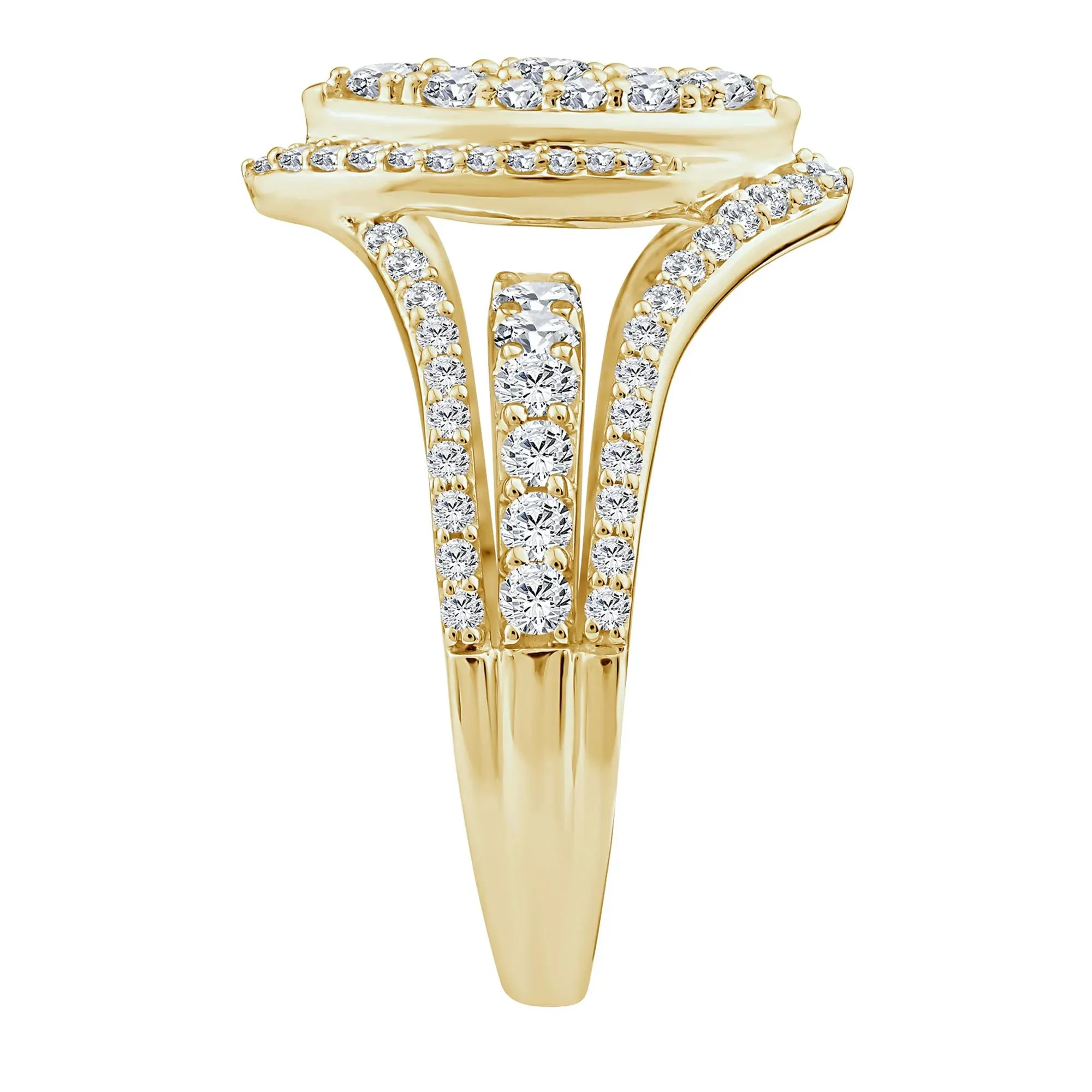 1/2 CT. Tw. Diamond Composite Engagement Ring 10K Yellow Gold Size 8.5 2mm - Image 3