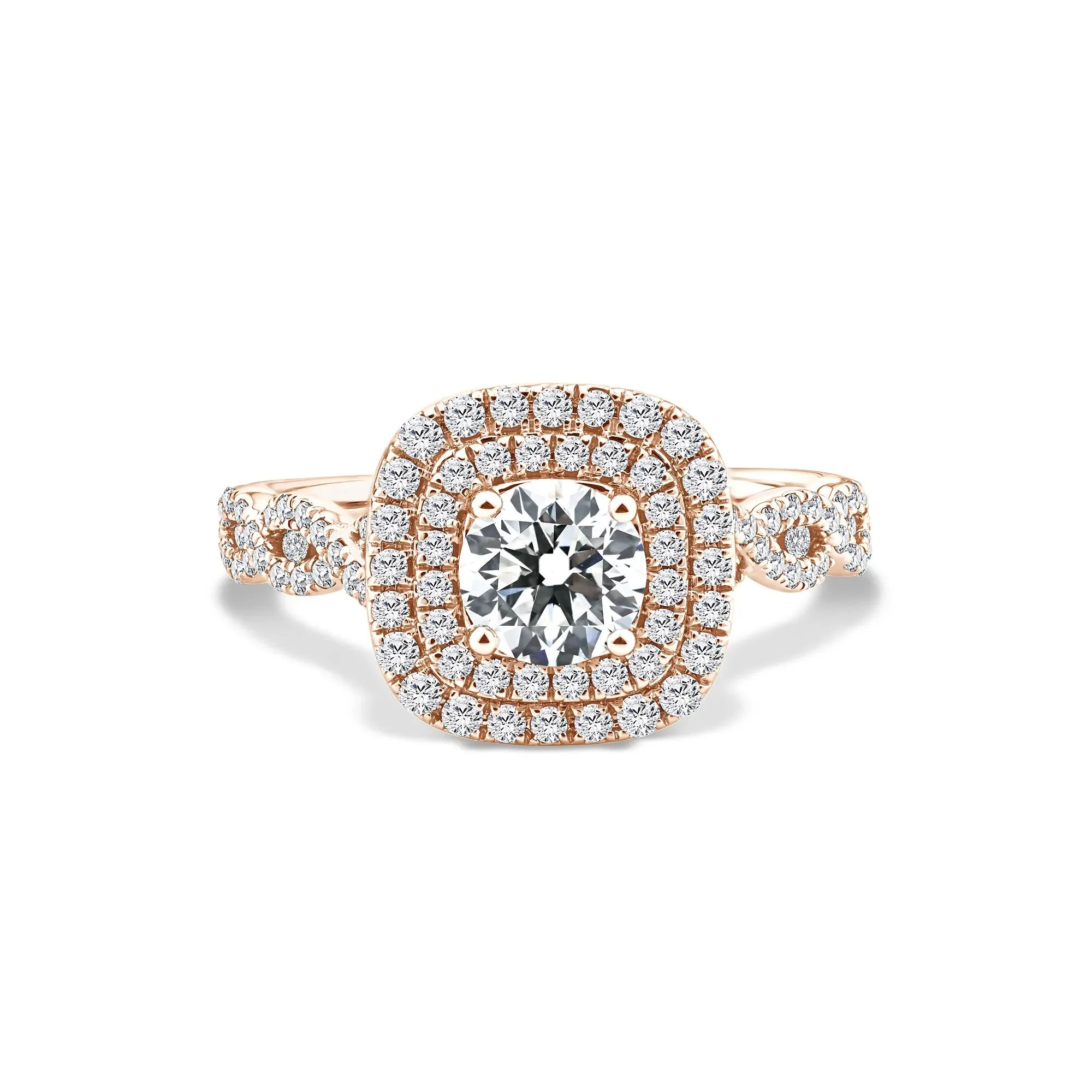 1/5 CT. Tw. Lab Grown Diamond Engagement Ring 10K Rose Gold Size 6.5
