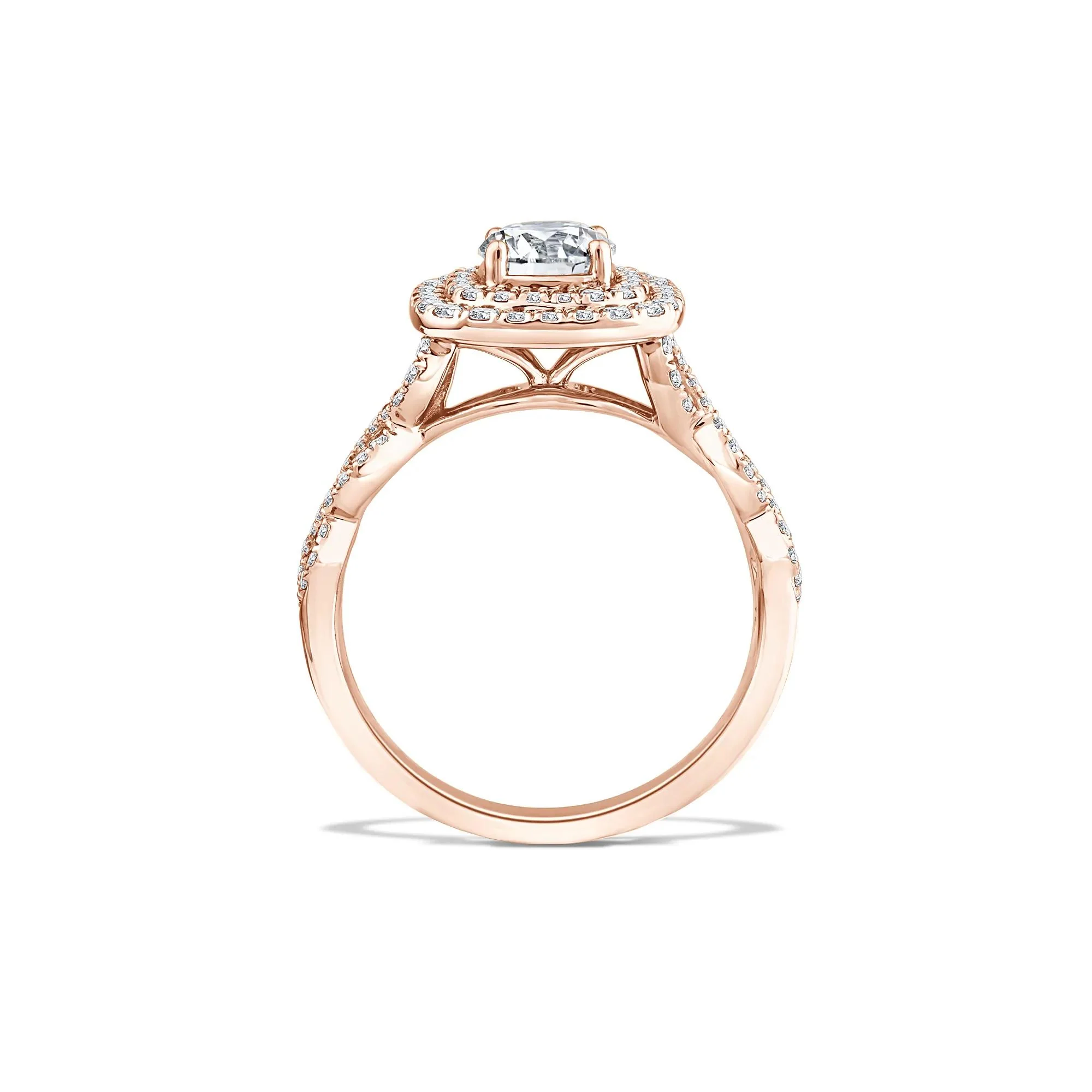 1/5 CT. Tw. Lab Grown Diamond Engagement Ring 10K Rose Gold Size 7.5 - Image 2