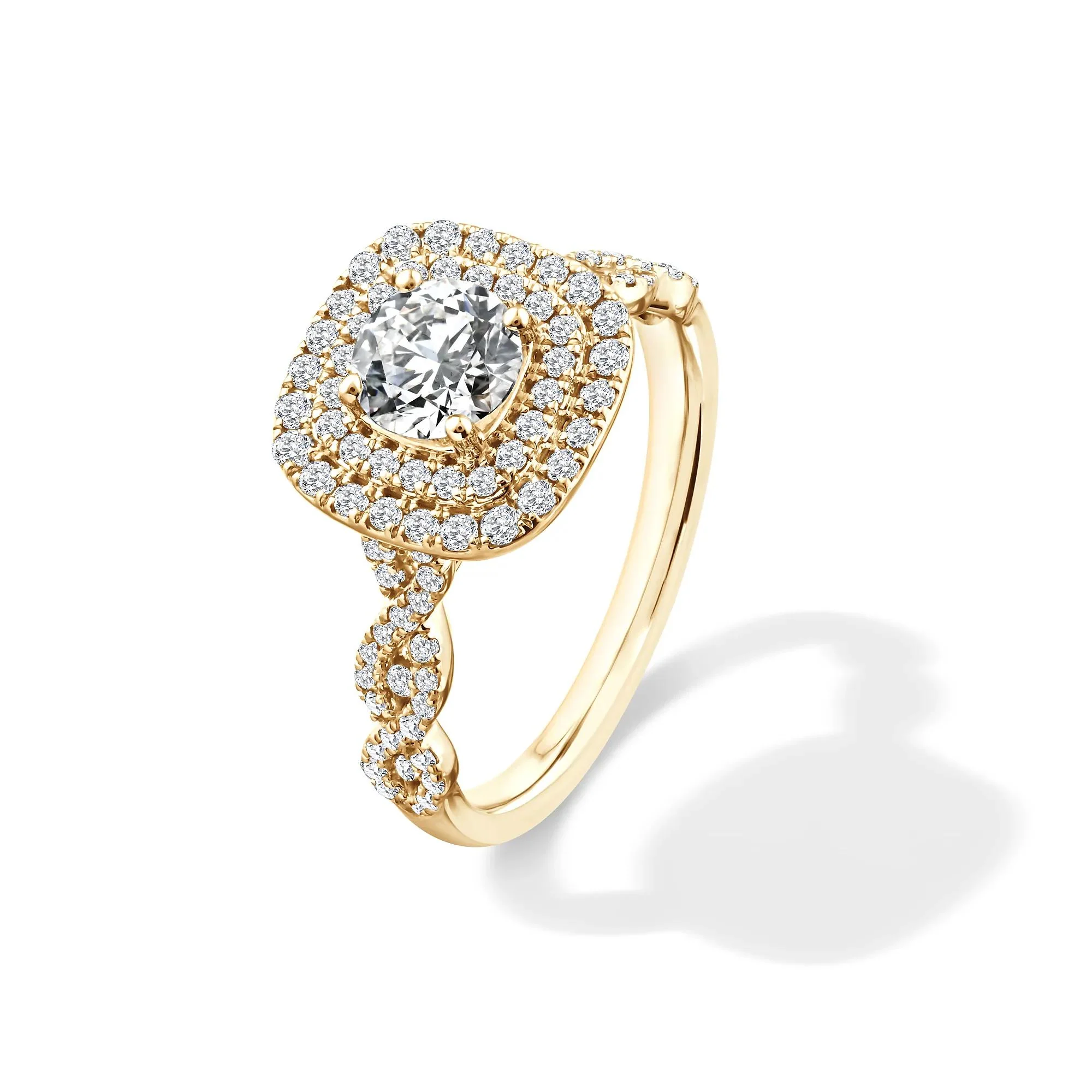 1/5 CT. Tw. Lab Grown Diamond Engagement Ring 10K Yellow Gold Size 7 - Image 4