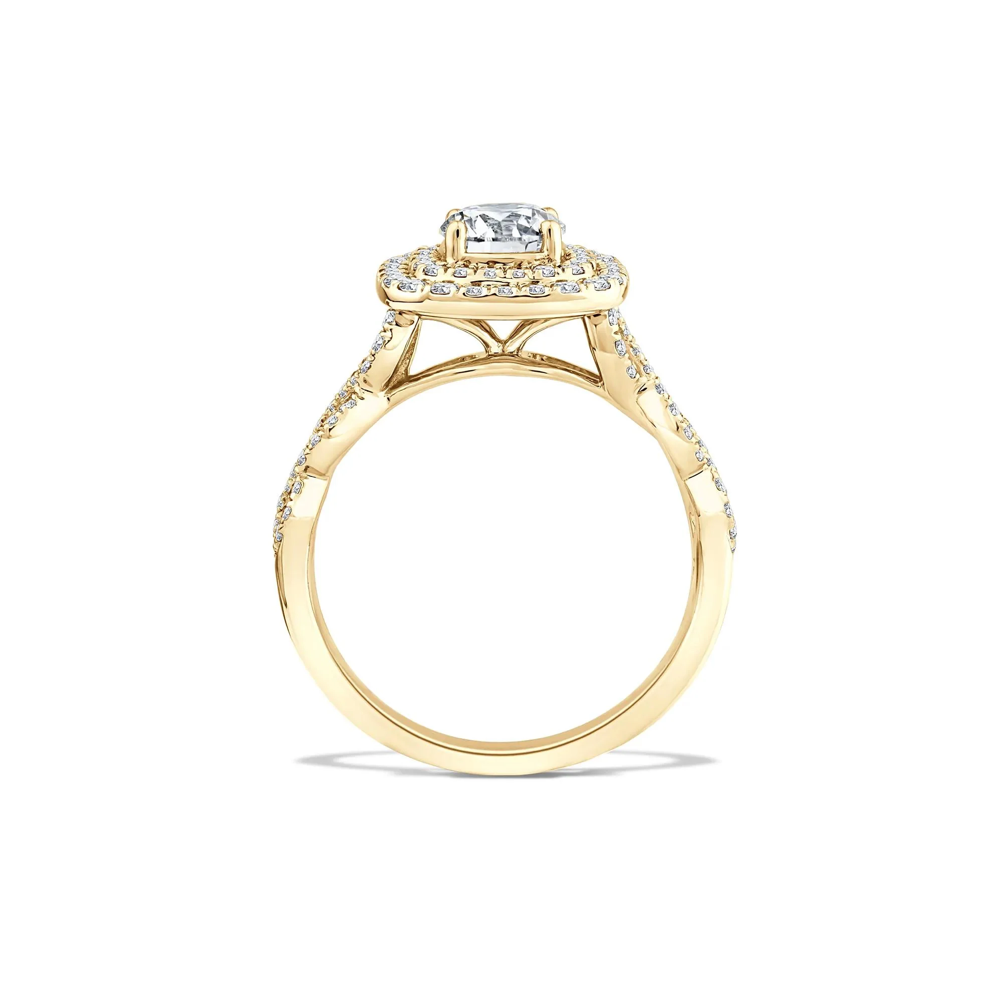 1/5 CT. Tw. Lab Grown Diamond Engagement Ring 10K Yellow Gold Size 7.5 - Image 2