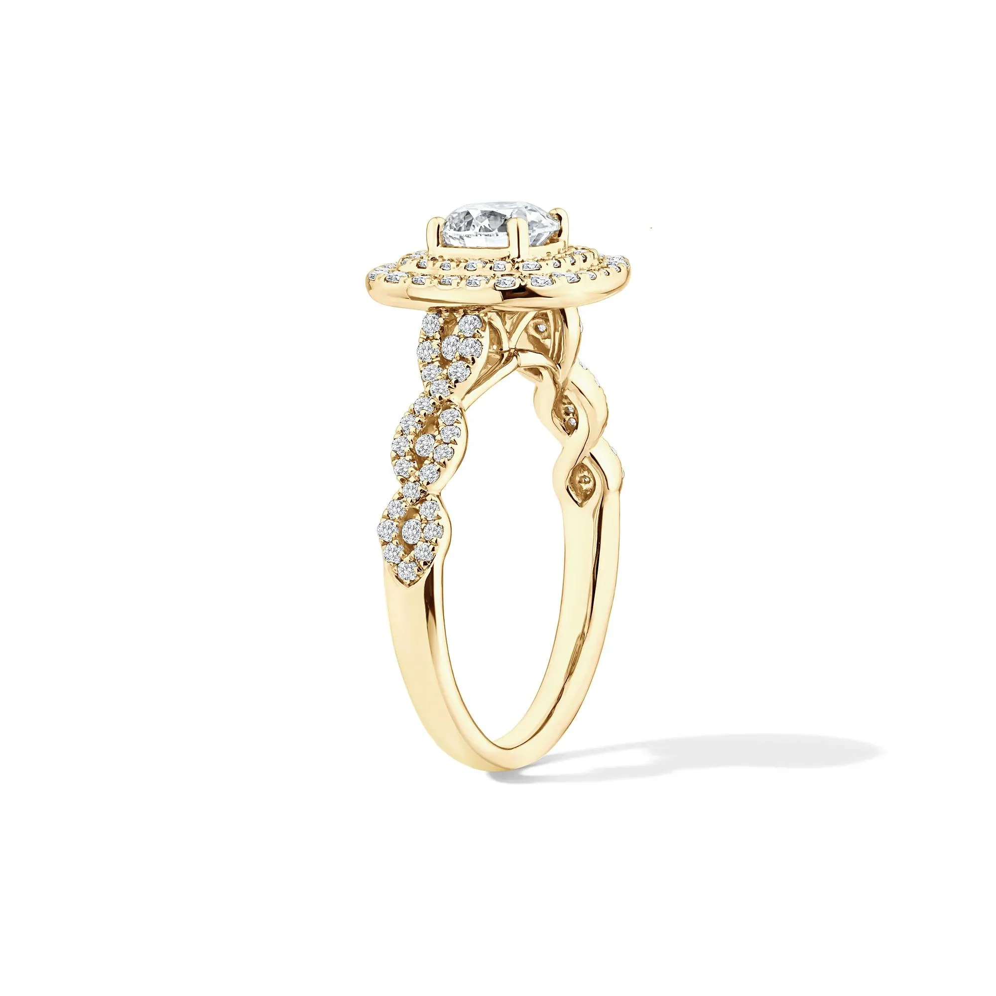 1/5 CT. Tw. Lab Grown Diamond Engagement Ring 10K Yellow Gold Size 7.5 - Image 3