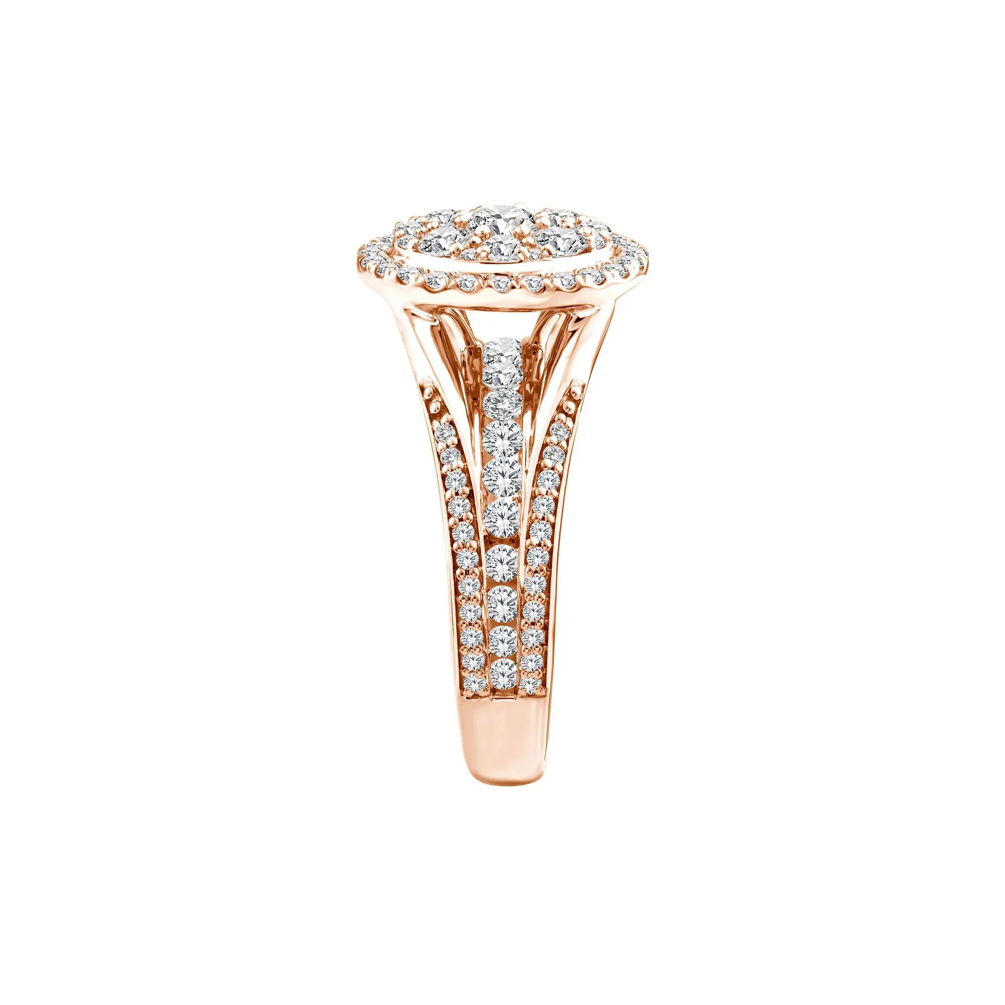 1/2 CT. Tw. Diamond Composite Engagement Ring 10K Rose Gold Round Brilliant Cut Size 6 - Image 3