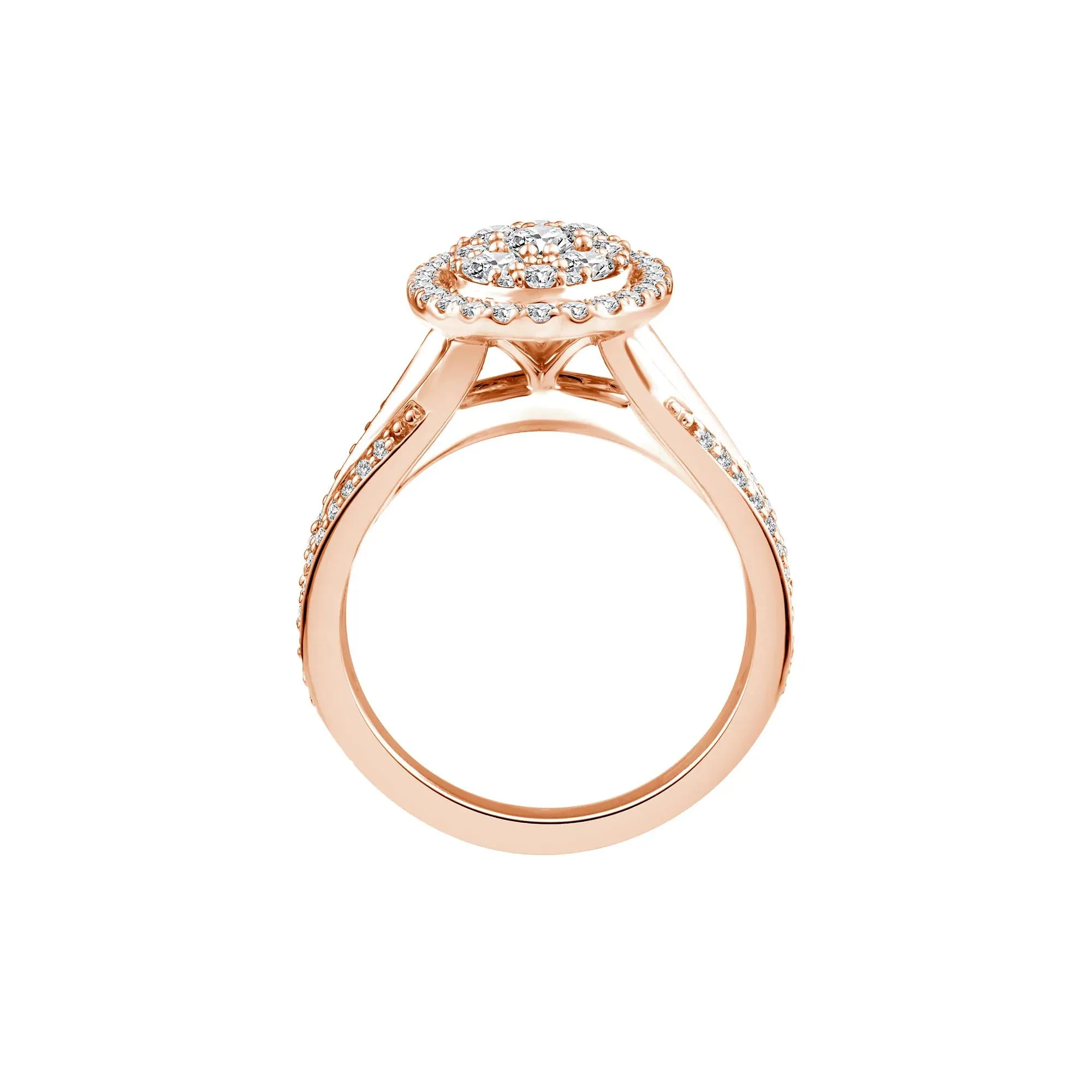1/2 CT. Tw. Diamond Composite Engagement Ring 10K Rose Gold Round Brilliant Cut Size 7 - Image 2