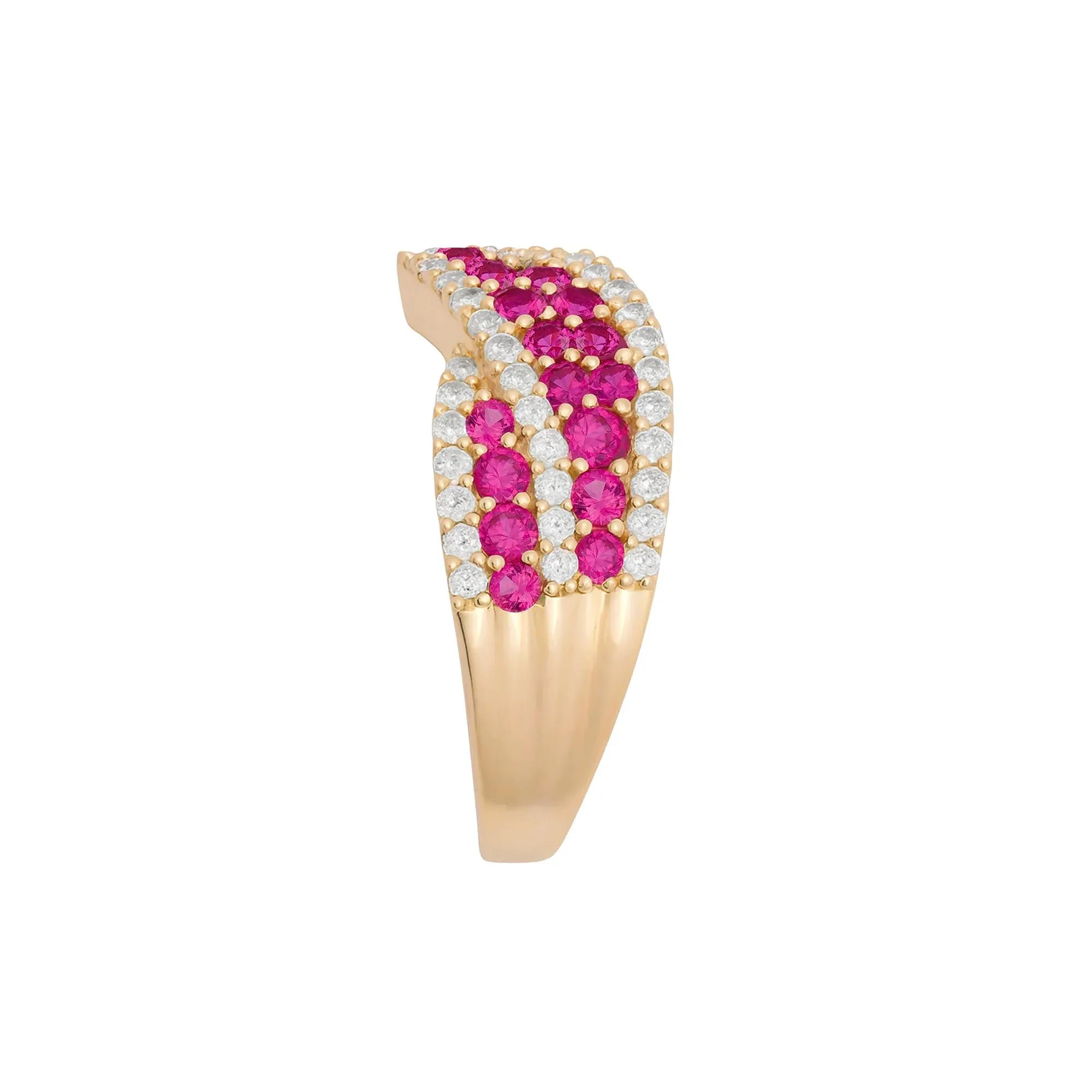 3/8 CT. Tw. Ruby and Diamond Ring 10K Yellow Gold Size 8.5 1mm - Image 2