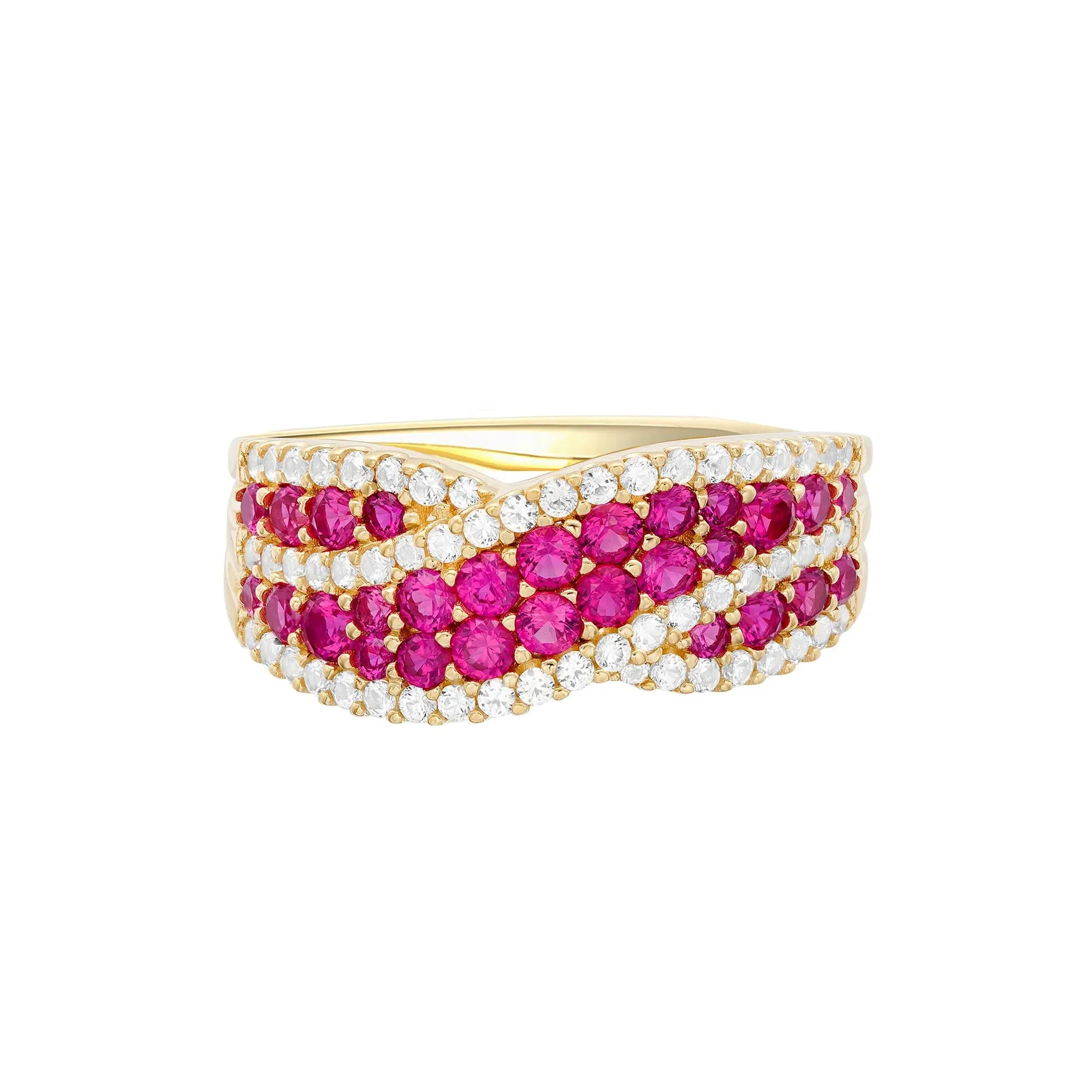 3/8 CT. Tw. Ruby and Diamond Ring 10K Yellow Gold Size 9 1mm