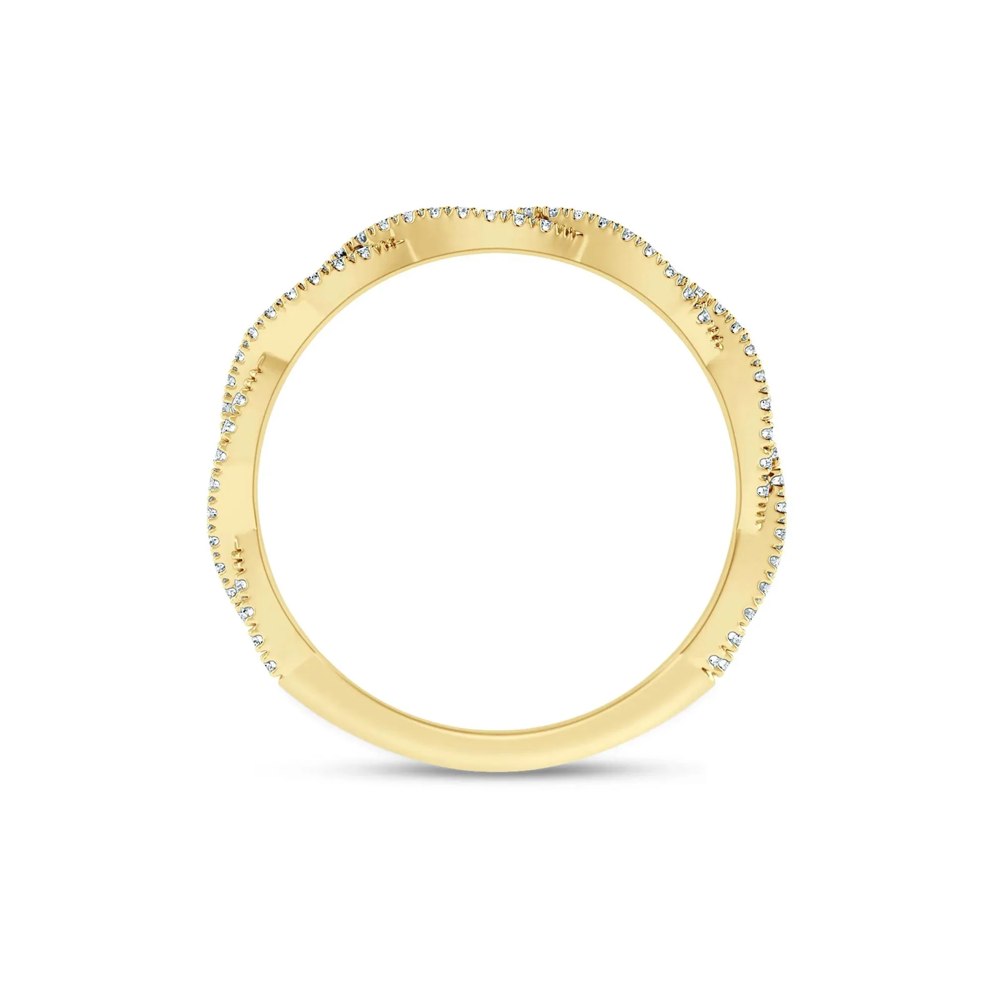 1/5 CT. Tw. Lab Grown Diamond Twist Anniversary Band Ring 10K Yellow Gold Size 9 1.5mm - Image 2