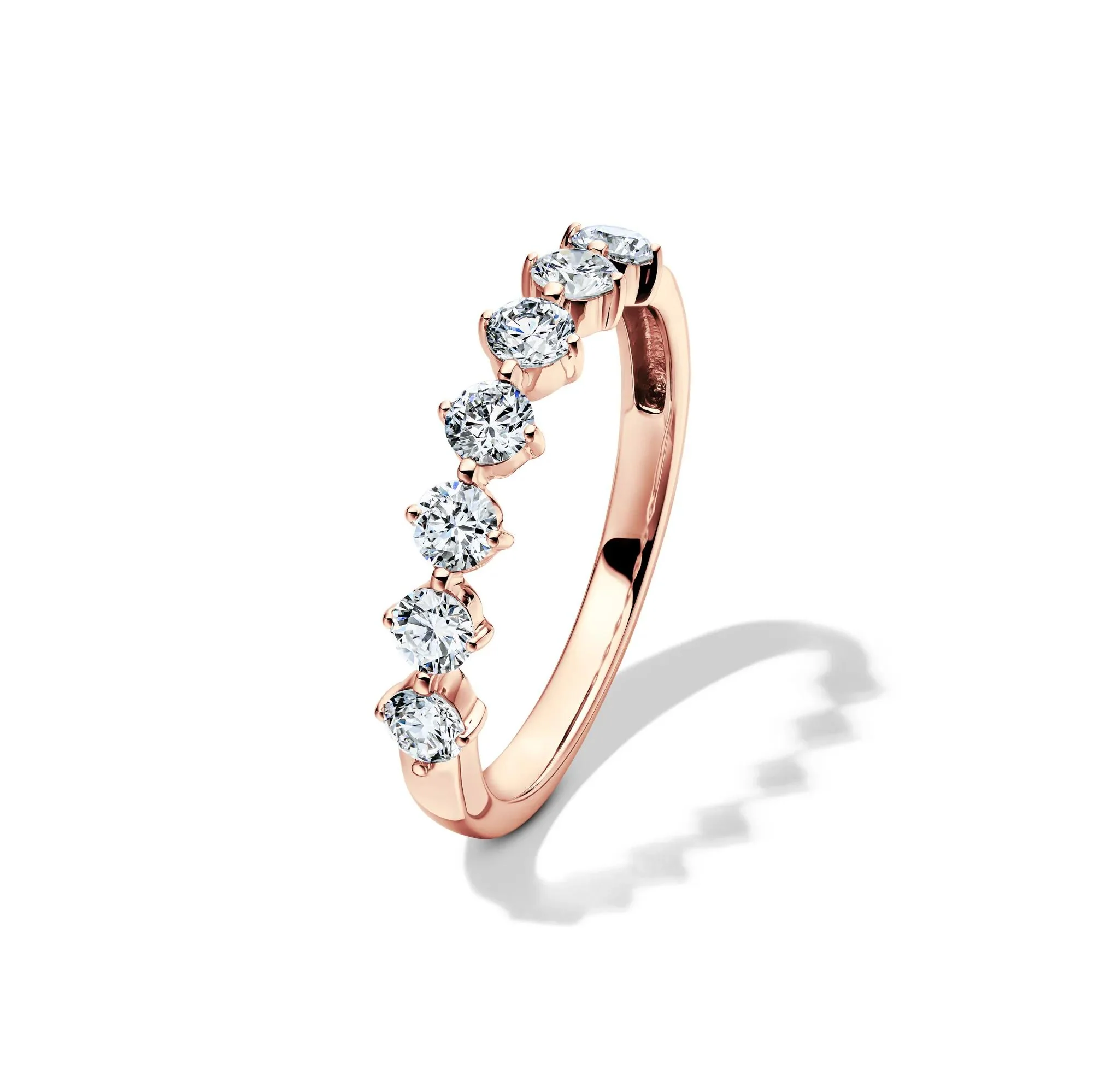3/4 CT. Tw. Lab Grown Diamond Anniversary Band Ring 10K Rose Gold Size 6.5 2mm - Image 4