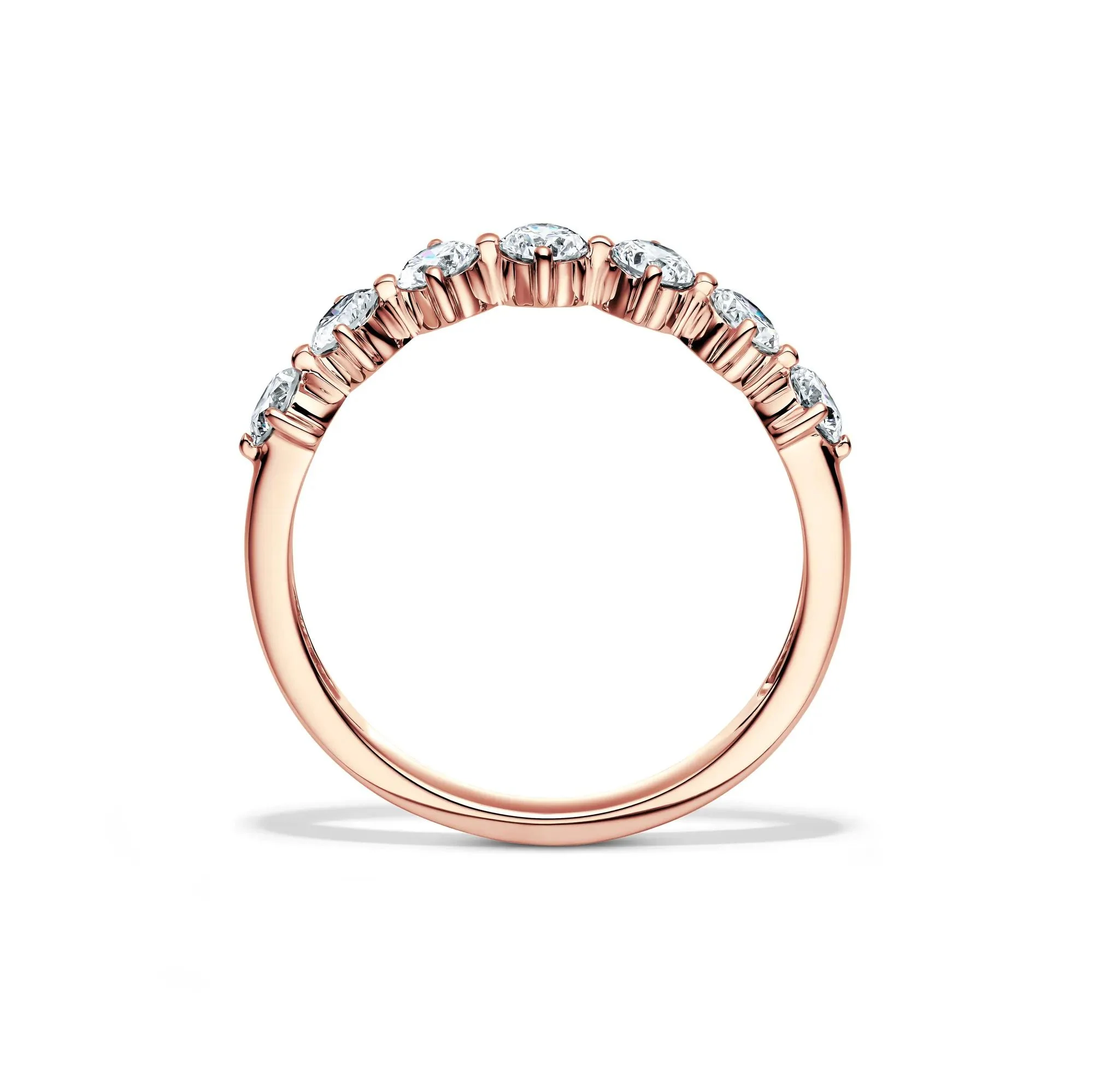 3/4 CT. Tw. Lab Grown Diamond Anniversary Band Ring 10K Rose Gold Size 7 2mm - Image 2