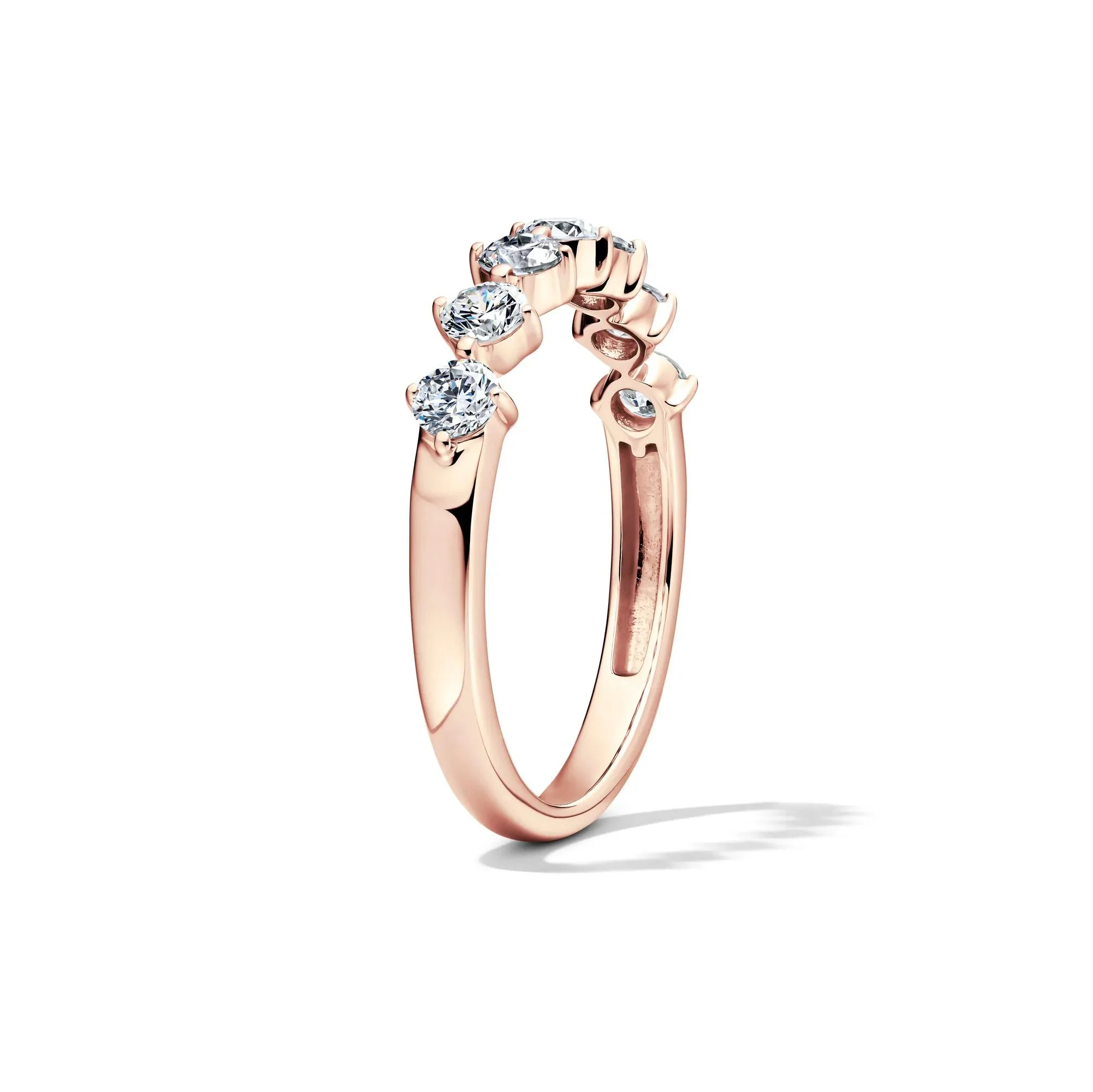 3/4 CT. Tw. Lab Grown Diamond Anniversary Band Ring 10K Rose Gold Size 8 2mm - Image 3