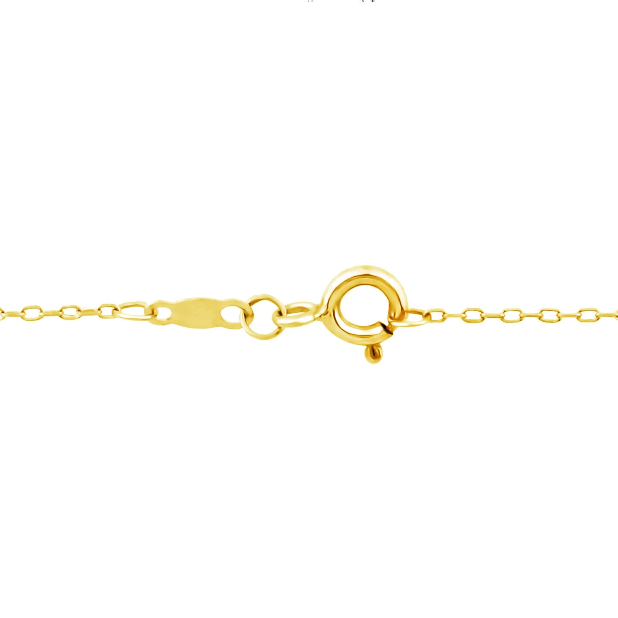 Garnet and Diamond Accent Pendant Necklace 14K Yellow Gold Size 18" - Image 3