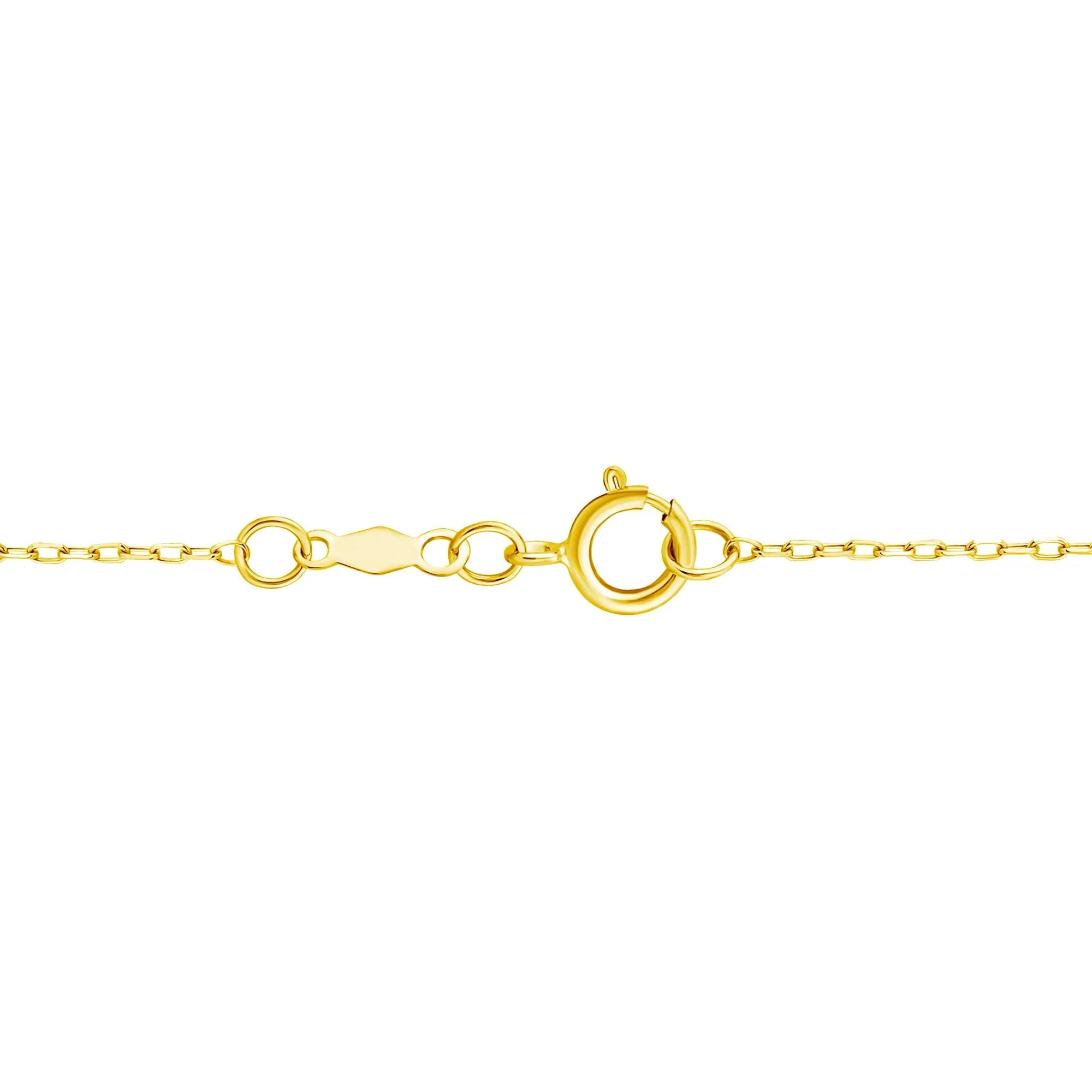 Cushion-Cut Blue Topaz and Diamond Accent Pendant Necklace 14K Yellow Gold Size 18" - Image 3