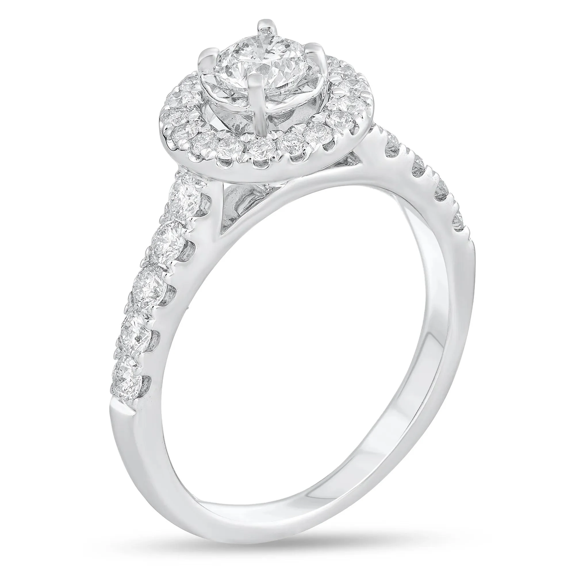 1 CT. Tw. Diamond Engagement Ring 14K White Gold Size 6 - Image 2