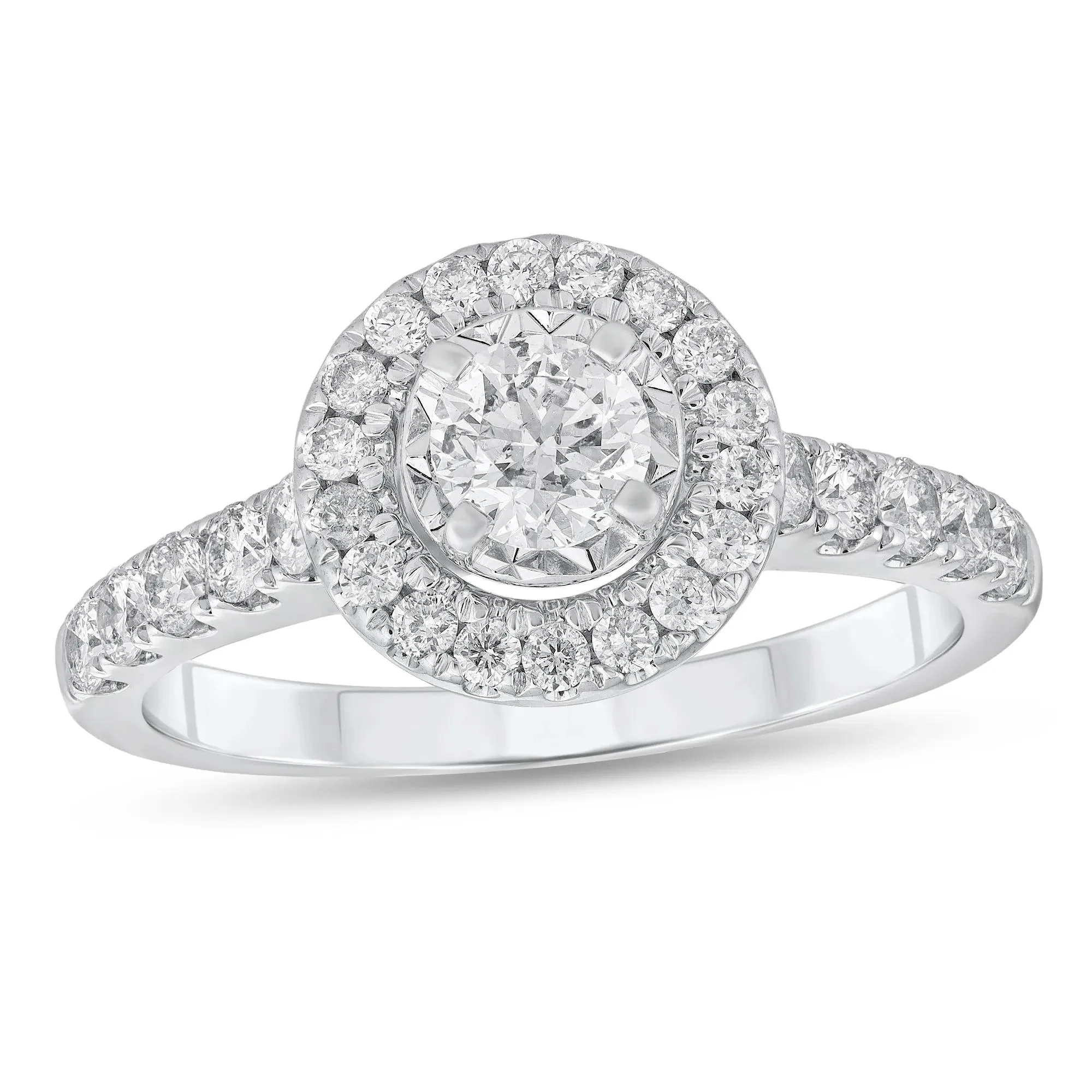 1 CT. Tw. Diamond Engagement Ring 14K White Gold Size 8 - Image 3