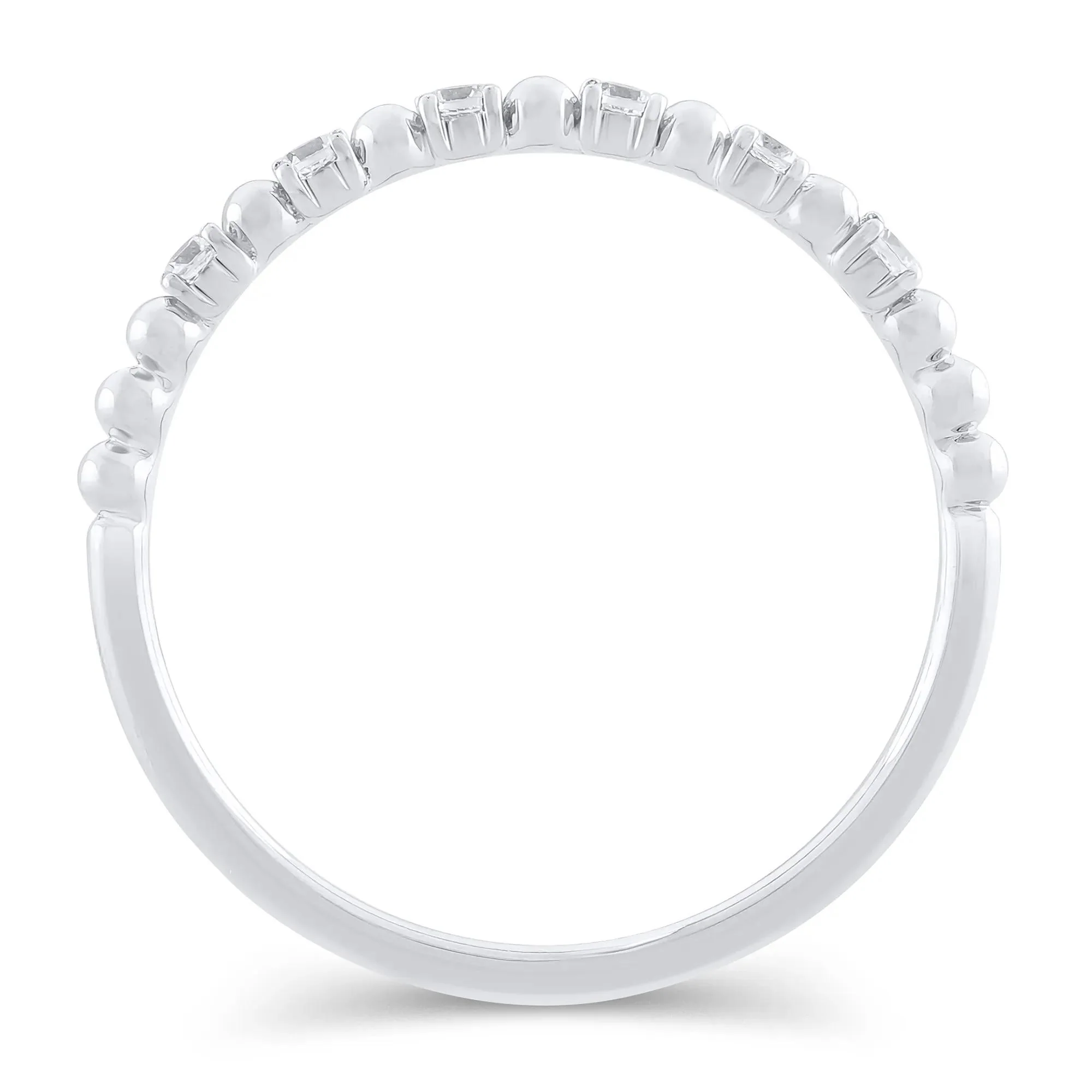 1/10 CT. Tw. Lab Grown Diamond Stack Anniversary Band Ring 10K White Gold Size 9 1.5mm - Image 2