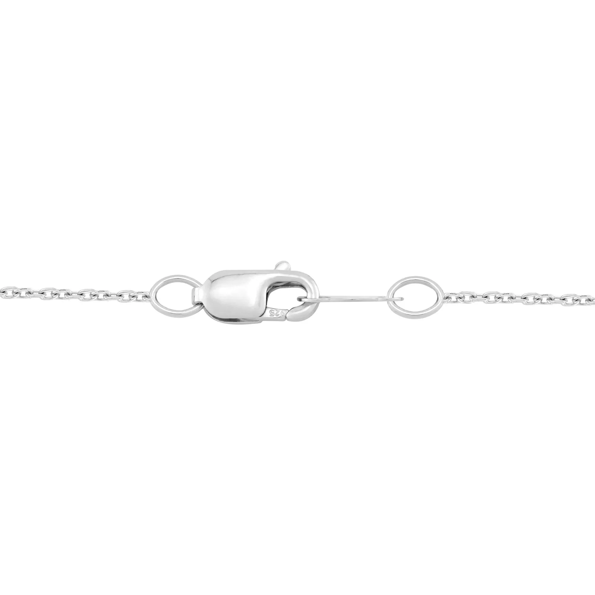 Lab-Created Pink Opal & White Sapphire Butterfly Necklace .925 Sterling Silver Size 18" - Image 3