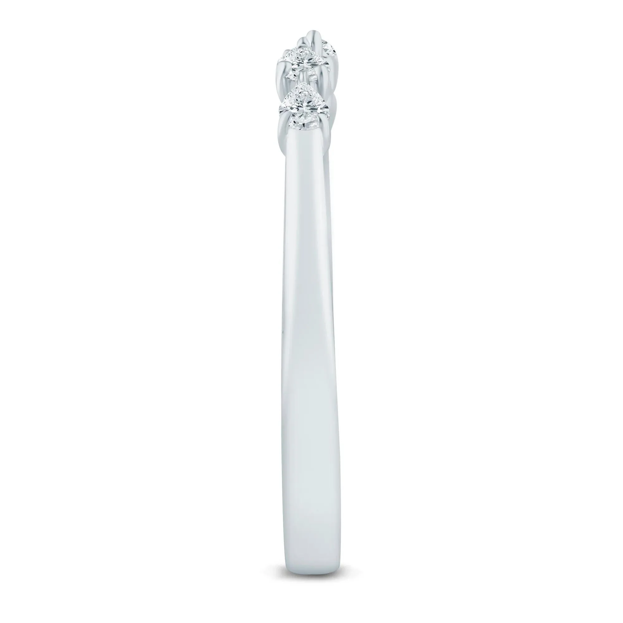 1/7 CT. Tw. Pear-Shaped Lab Grown Diamond Open Anniversary Band Ring 14K White Gold Size 8.5 2mm - Image 3